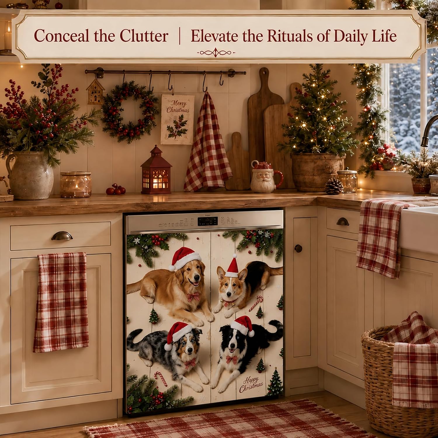 Dishwasher Magnet Cover, Decorative Oxford Fabric Front Panel image 2