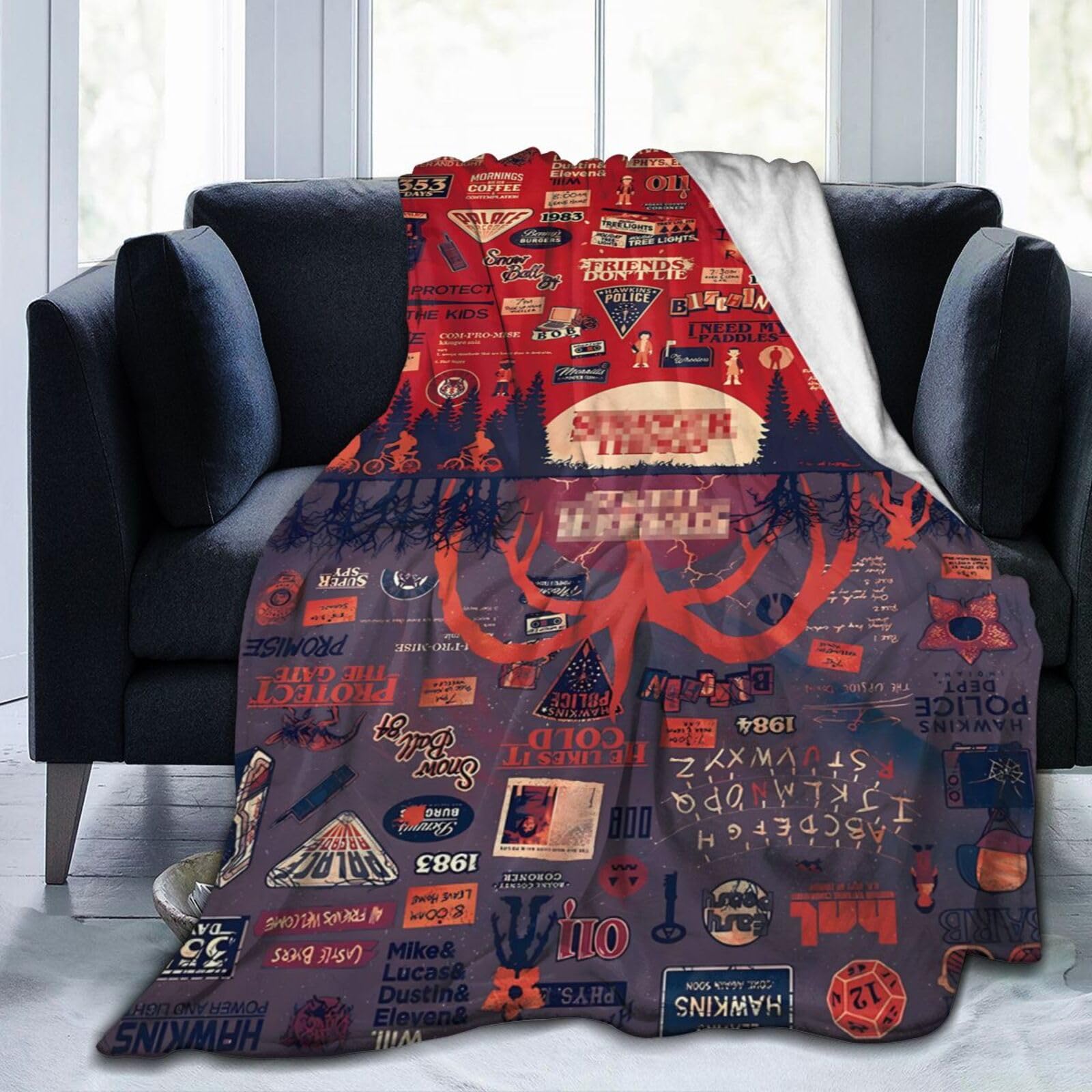Stranger Throw Blanket for Adults,Ultra-Soft Warm Fleece Blanket for All Season Movie Gifts for Sofa Couch Bed 50"×60"