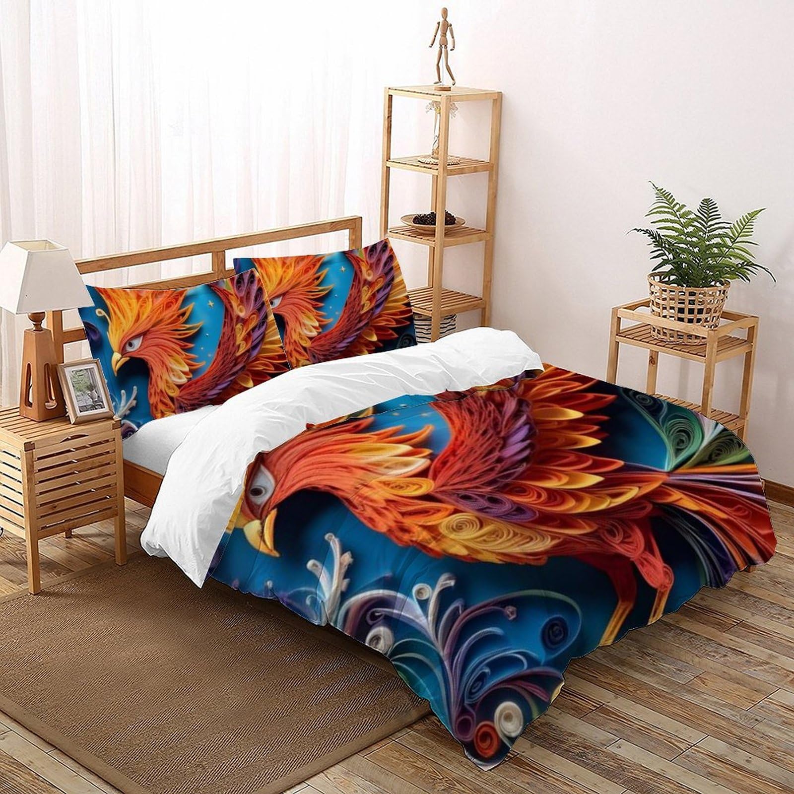 Housse de couette super king 260x220 cm microfibre avec 2 taies d'oreiller animaux