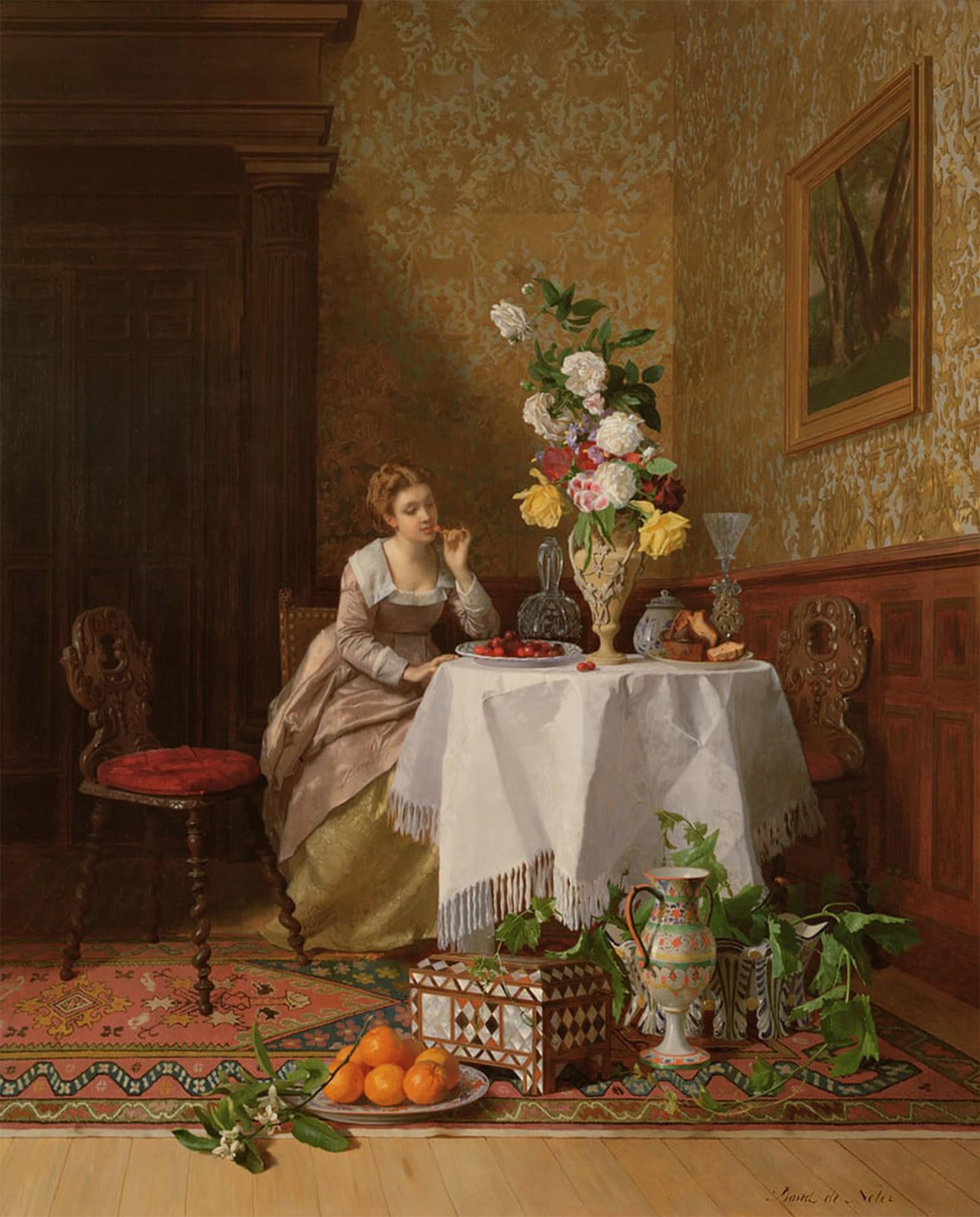 POSTERIIk Famous Modern Artwork Art Mural Lost in Thought by David Emil De Noter Oil Paintings Pictures for Home Decor 60x90cm