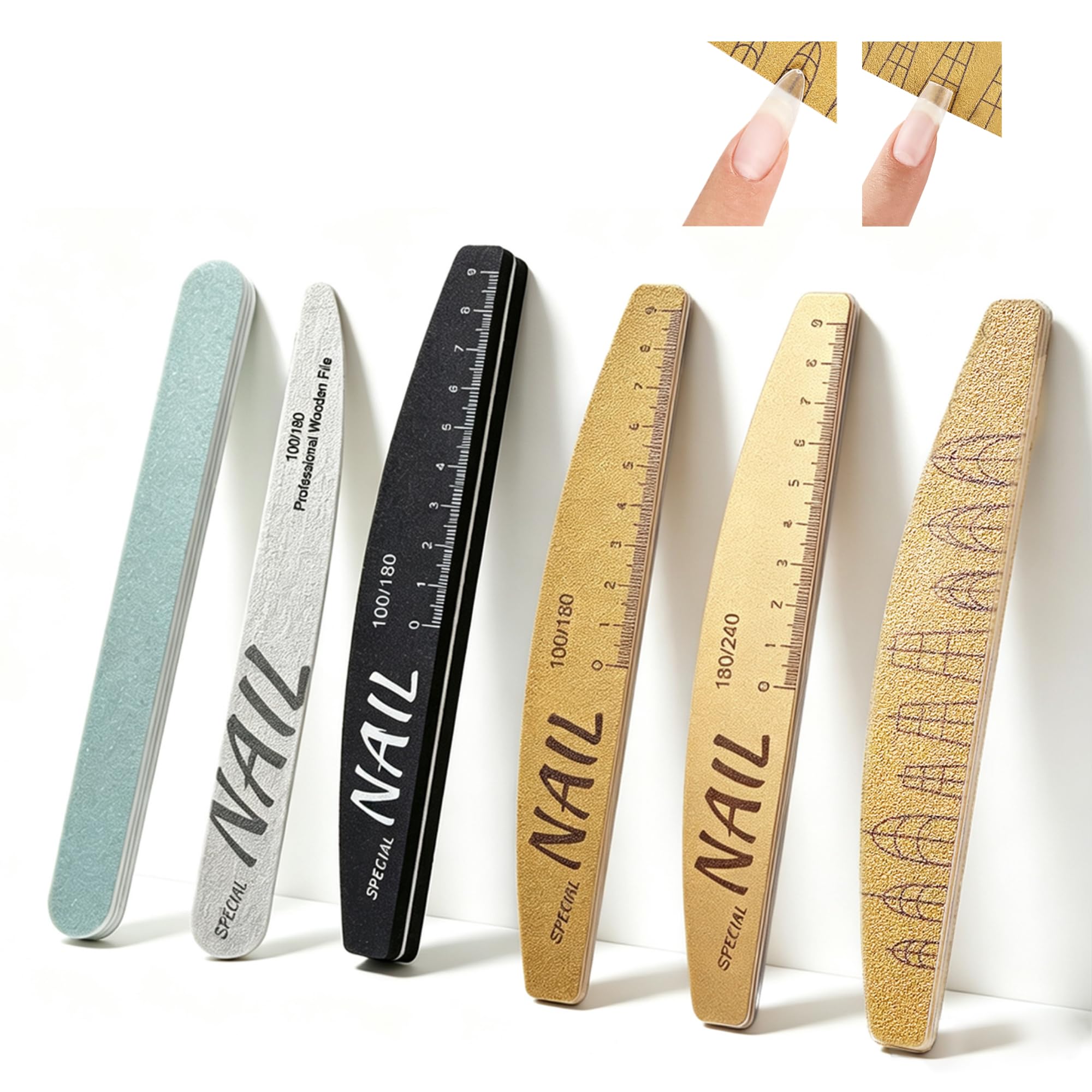 6 Pcs Nail File and Buffer Set,Buffer,Shaper,Smoother and Shiner All-in-One