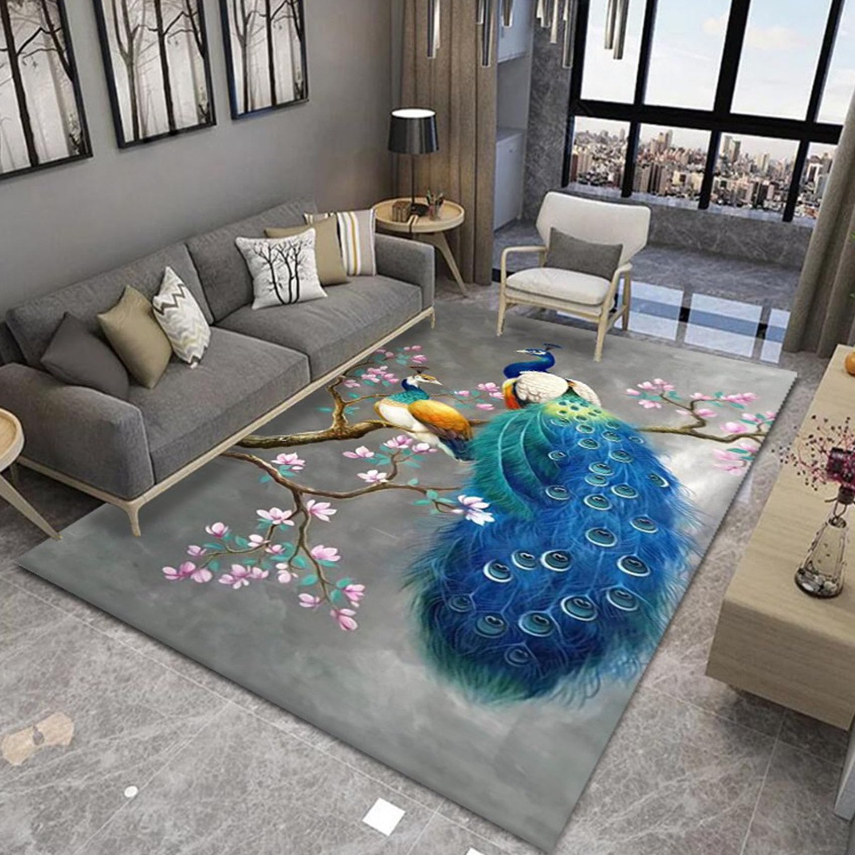 Tapis moderne grande taille 180x280 cm lavable et doux pour salon