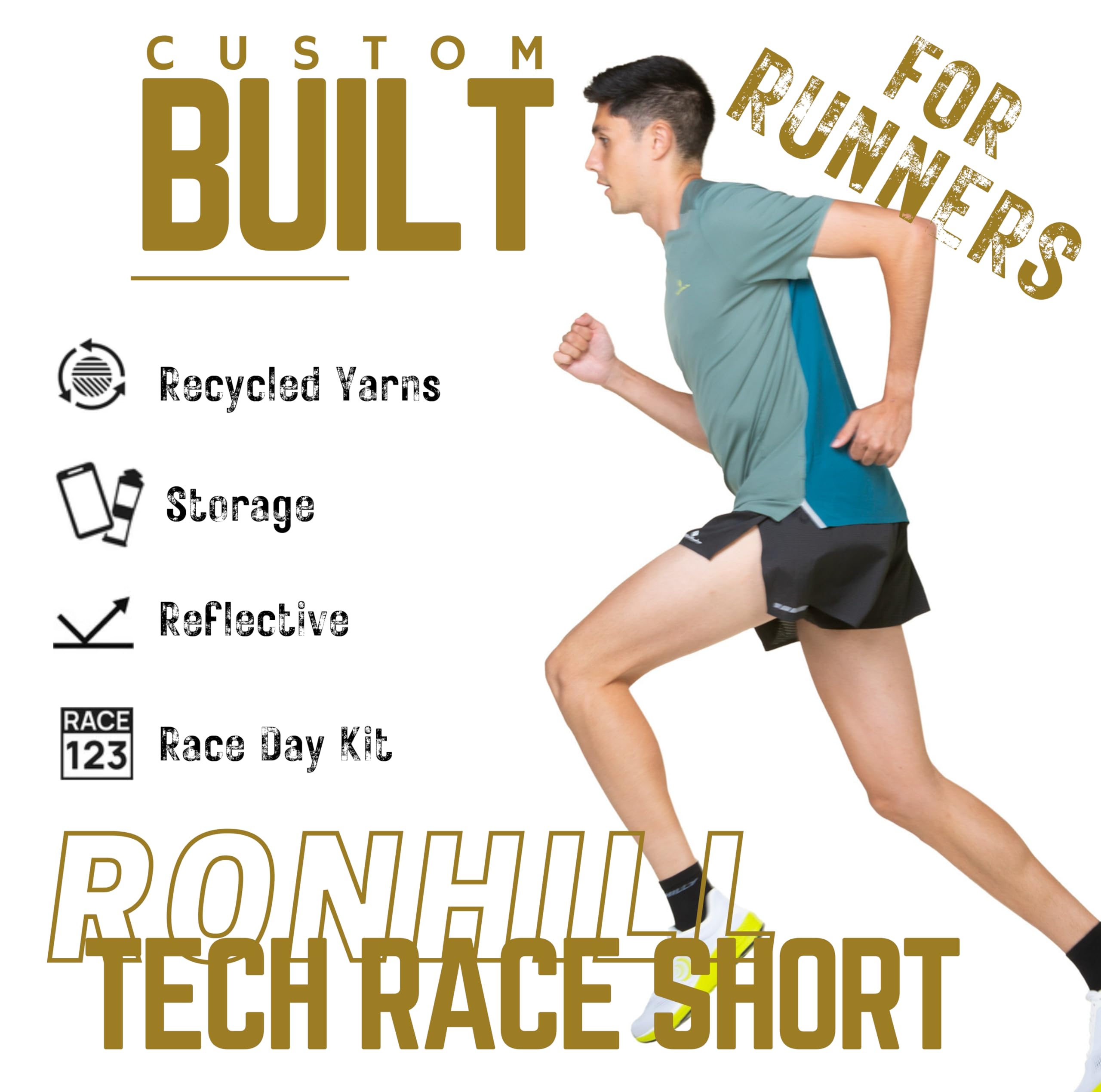Ronhill Men's Tech Race Short - Męskie spodenki Tech Race Mężczyźni