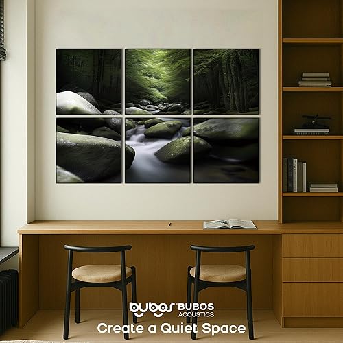 Miniatura 78 de BUBOS Paquete de 8 paneles acústicos artísticos insonorizados, paneles de pared de 47.2 x 31.4 pulgadas, paneles de pared acústicos decorativos