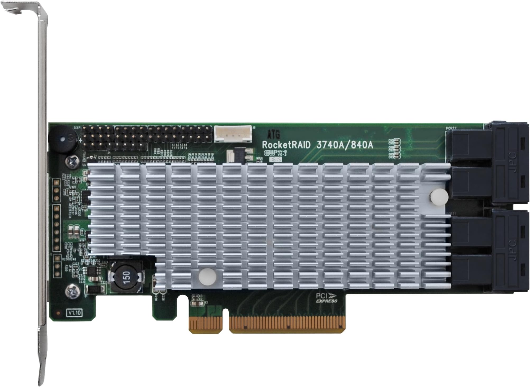 HighPoint RocketRAID 840A PCIe Gen 3.0 x8 16-Channel 6Gb/s SATA RAID 5 and 6 Host Adapter Controller Card