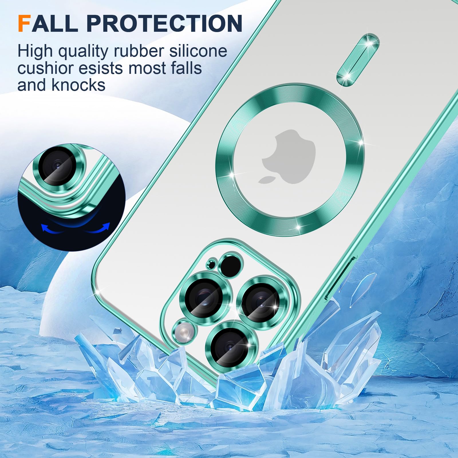 Custodia Magnetica Magsafe Per IPhone 11-16 Pro Max/Plus – Trasparente Con Protezione Fotocamera