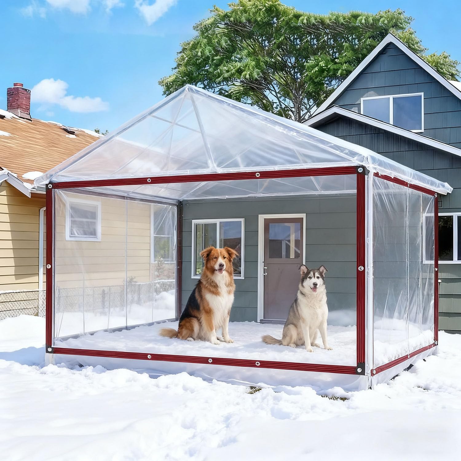 Lonas impermeables transparentes contra el polvo para terraza y balcón