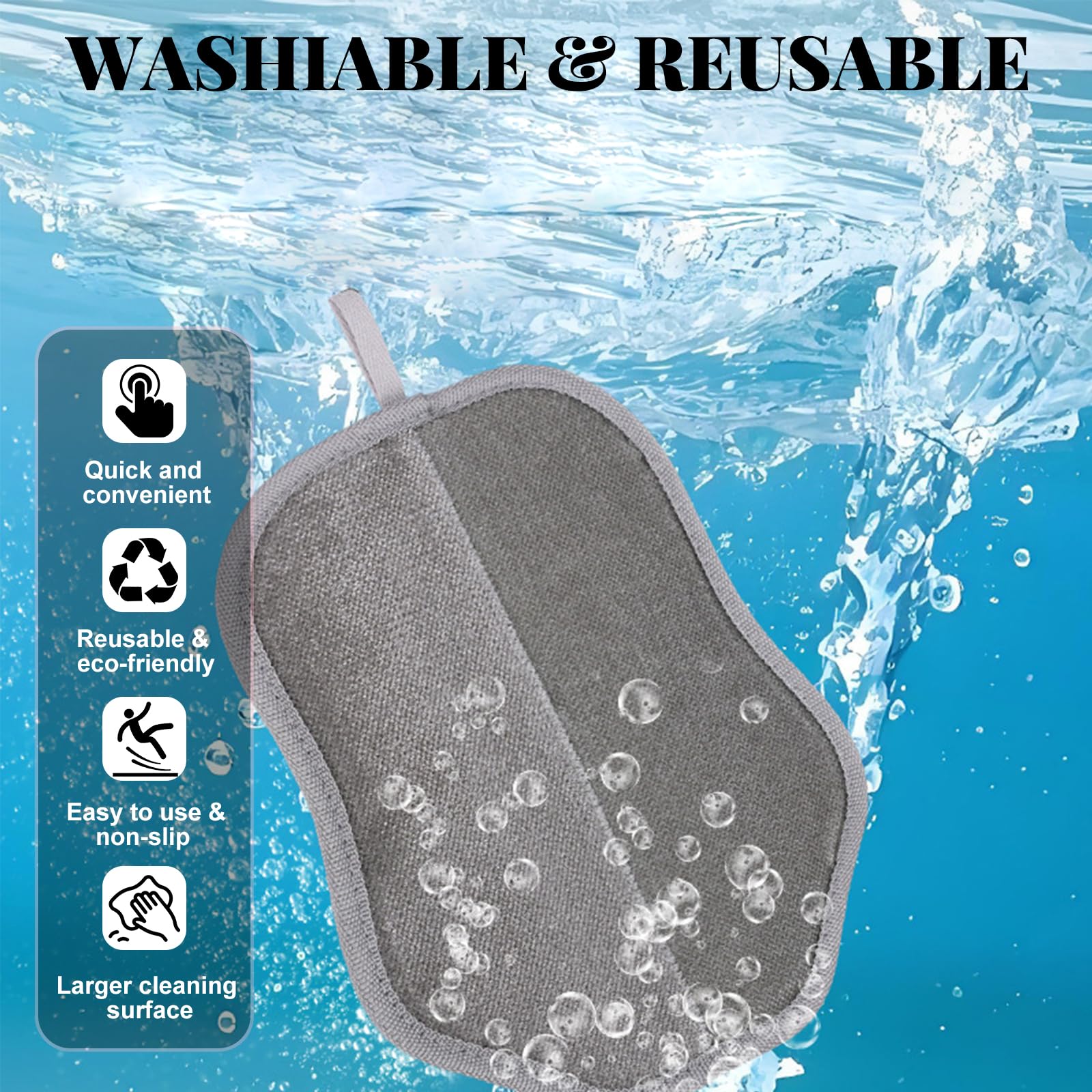 2 Pièces Gant Ramasse Poils Animaux, Gant Anti Poil Chat et Chien Réutilisable Double Face, Brosse Poils Électrostatique pour Canapé & Vêtements (Rose & Gris)