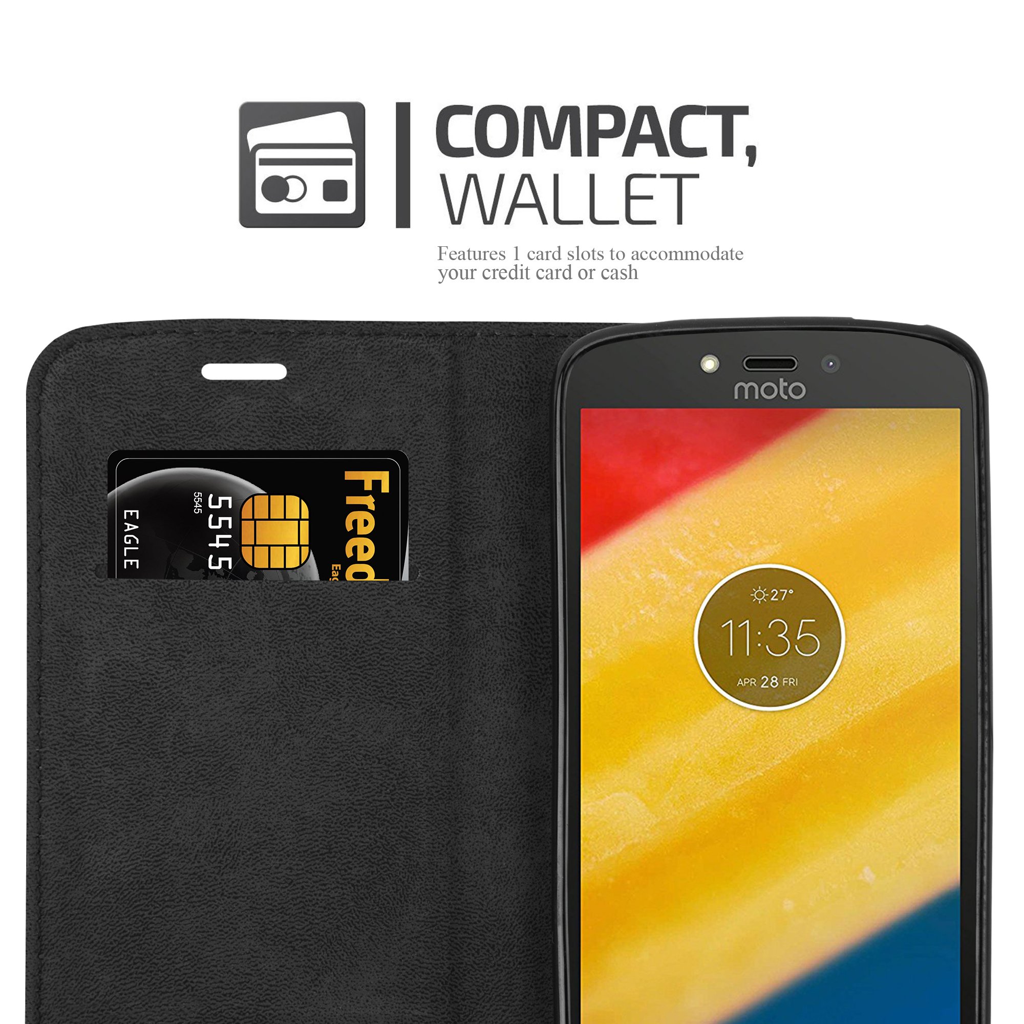 Cadorabo Custodia Libro per Motorola Moto C in LILLA SCURO FIORE – in Design di Fiore con Chiusura Magnetica, Funzione Stand e 3 Vani di Carte - Portafoglio Cover Case Wallet Book