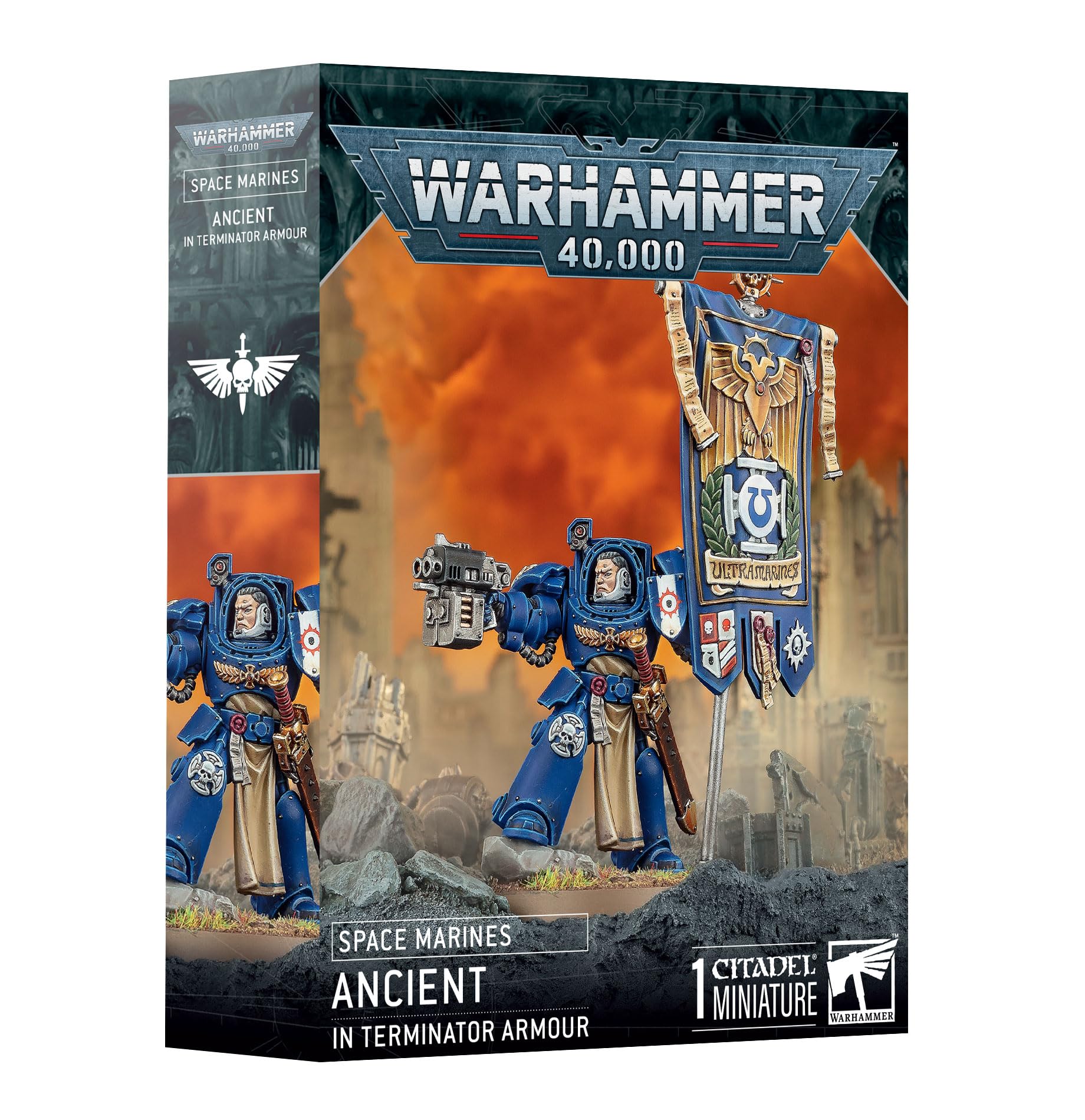 Games Workshop - Warhammer 40,000 - Space Marines: Ancient in Terminator Armour, Blue