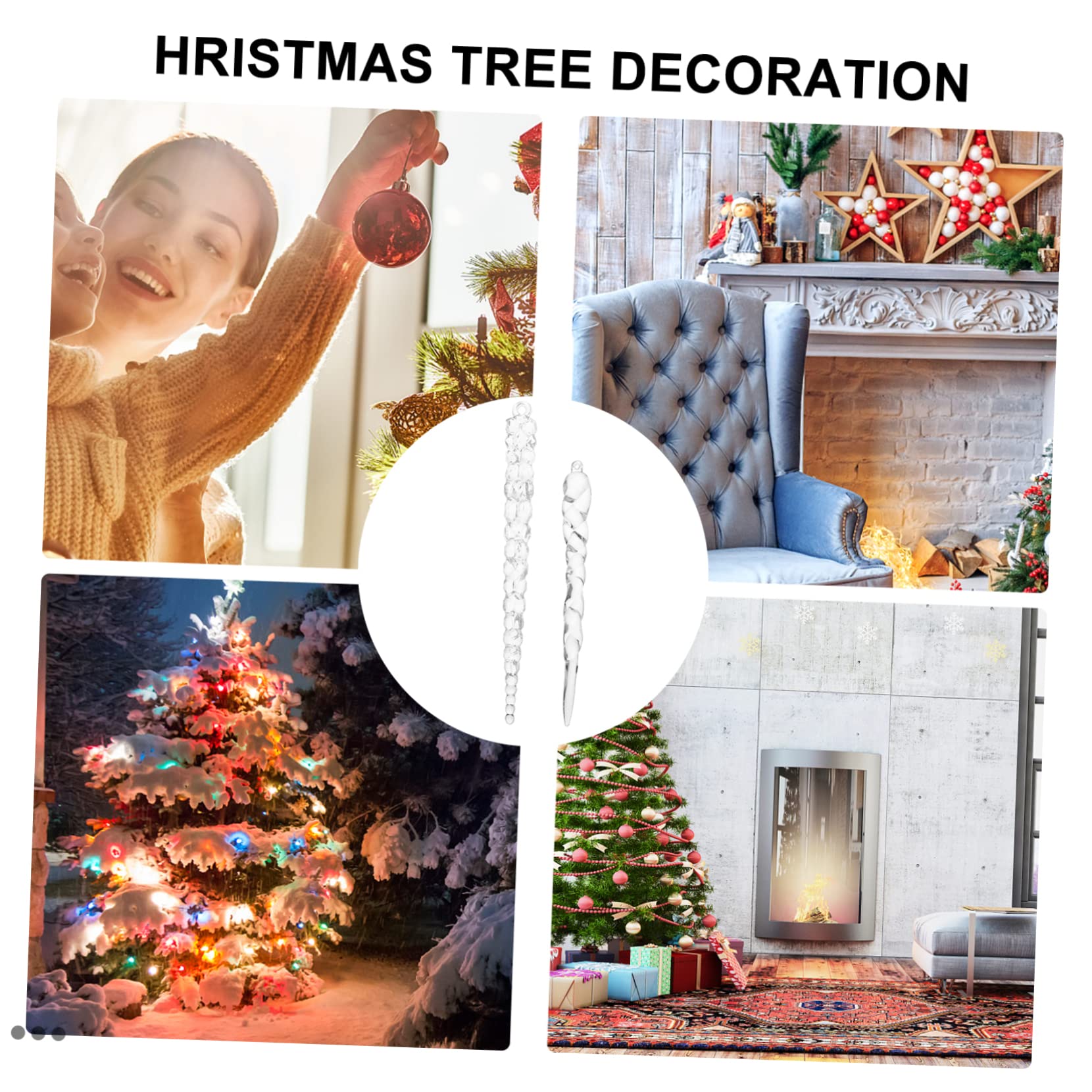 Cabilock 2 Sätze Weihnachtsbaum Eiszapfen Dekorationen Akryl Anhänger Für Festliche Weihnachtsfeiern Längen Party Supplies Für Weihnachtsbaum Und Hausdeko Stück * 2