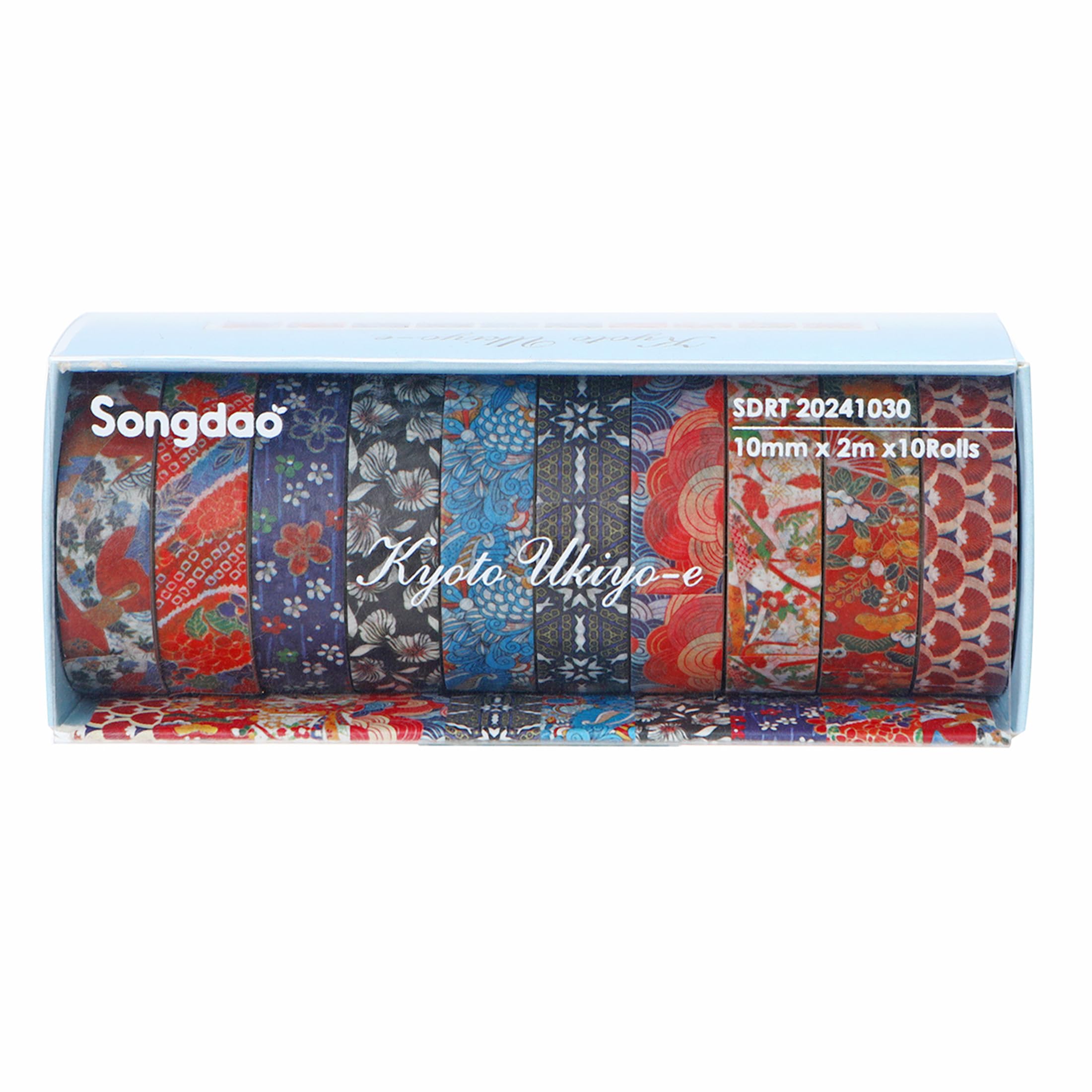 Ukiyo-e Washi Tape 10-Roll Set, 10mm