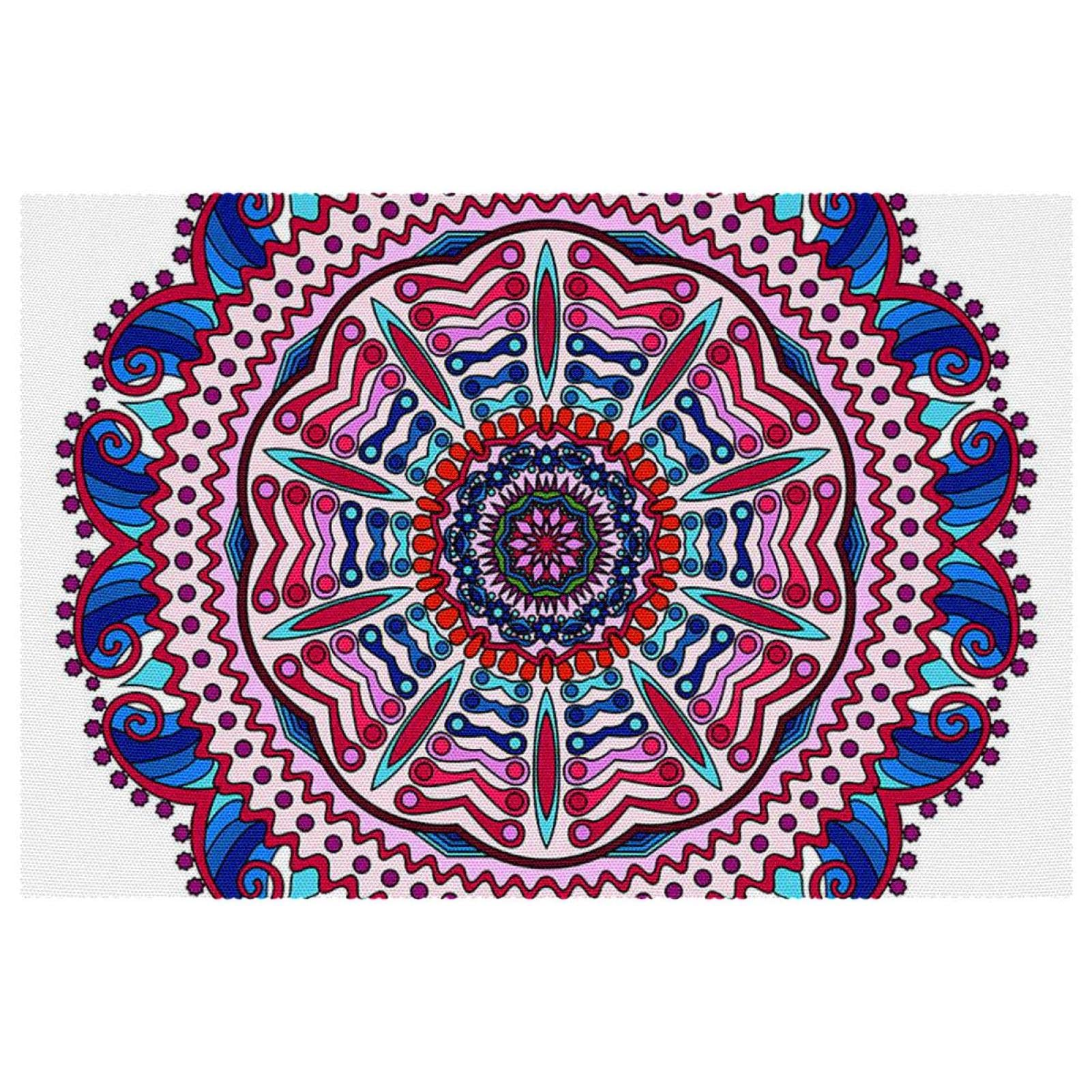 Lot de 4 sets de table mandala en tissu Oxford lavable pour cuisine