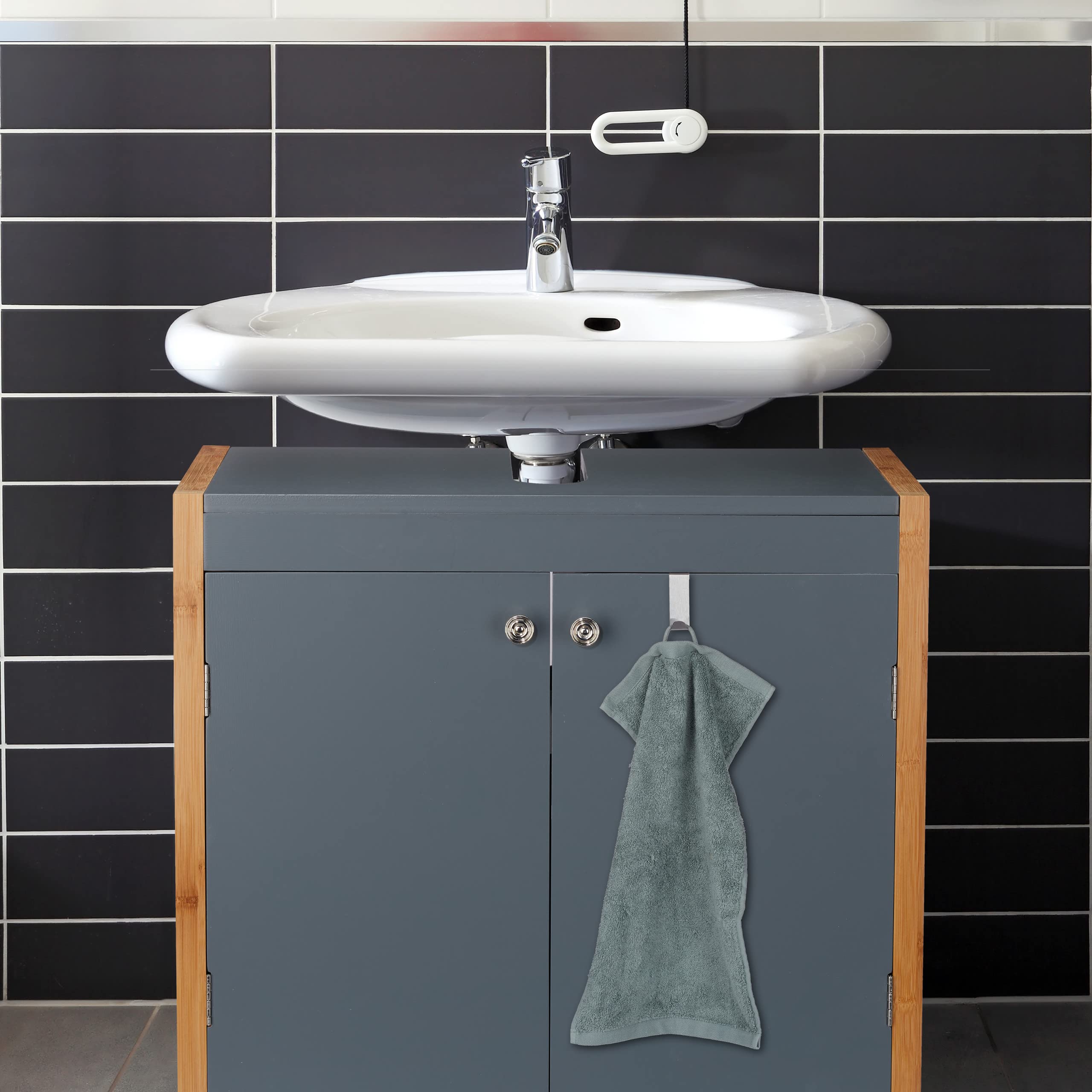Relaxdays Ganci a S Acciaio Antiruggine 4 pz per Porta Mobili 2 cm
