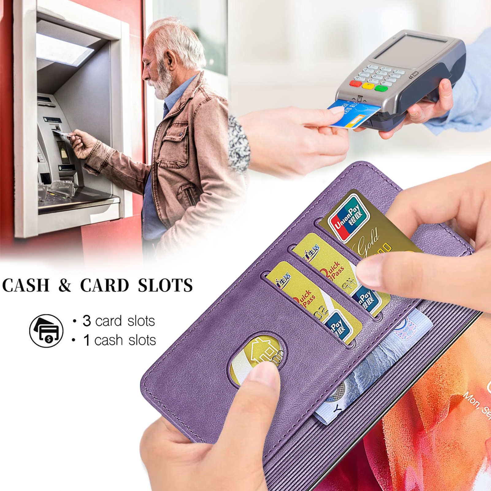 HualuBro Xiaomi Poco X3 NFC Case, Xiaomi Poco X3 Pro Case, Retro PU Cuero Magnético A Prueba De Golpes Soporte De Libro Soporte Flip Wallet Funda Con Tarjetero Para Xiaomi Poco