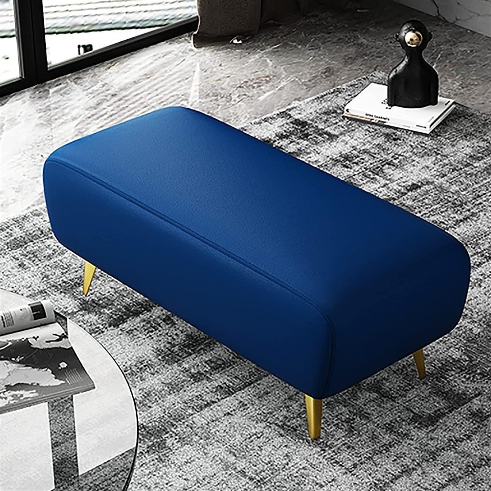 Repose-pieds similicuir et pouf rectangulaire multifonction siege