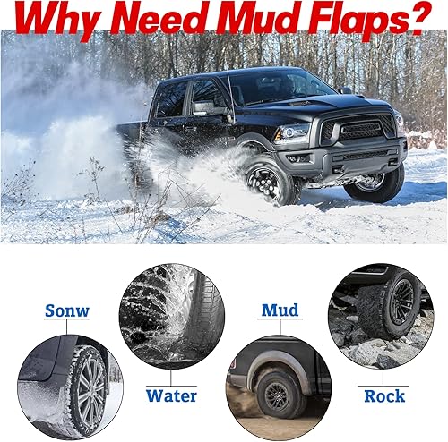 Miniatura 2 de BDFHYK Protectores contra salpicaduras de barro, 4 unidades de protectores de lodo laterales delanteros y traseros compatibles con Dodge Ram 1500