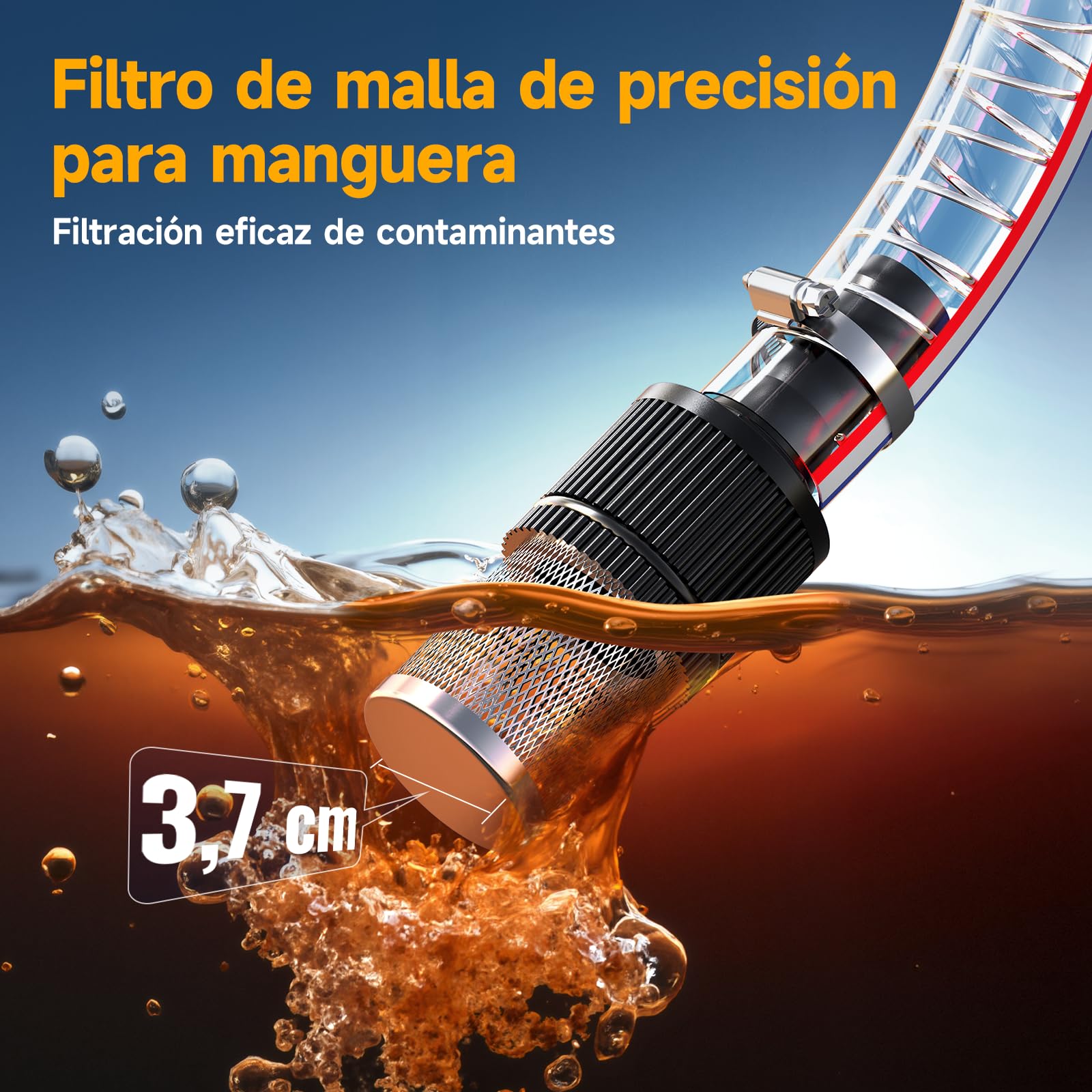 Bomba de Trasvase Diesel a Batería 21V: Caudal 45 L/min, bomba de combustible eléctricas para diésel y queroseno, con batería de 2 x 4,0 Ah, boquilla y 2 mangueras de 2 m - Para camiones y tractores