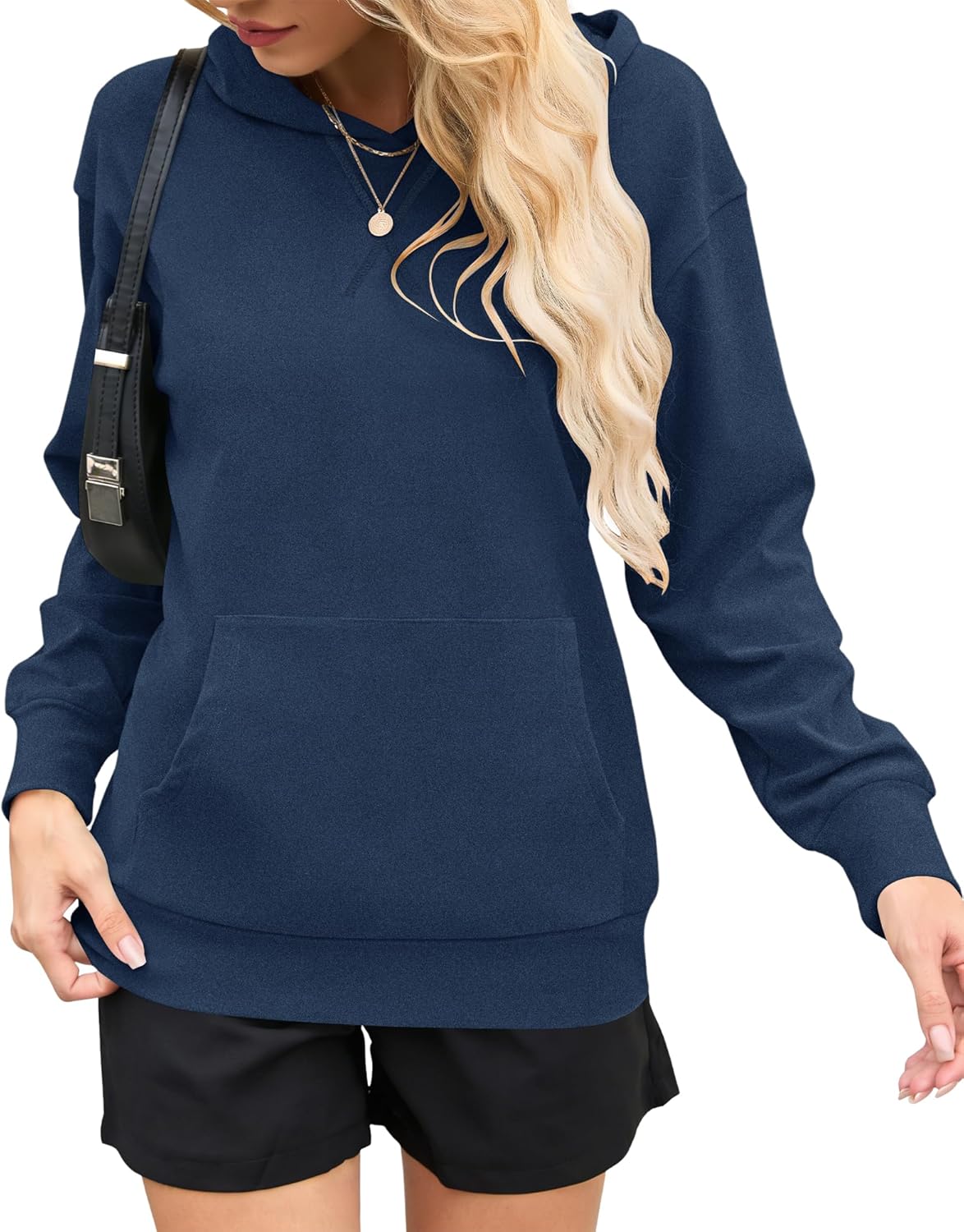 AUSELILY Women's Crewneck Hoodies Oversized Sweatshirt Long Sleeve Pullover Sweatshirts with Pockets X Decoration 2026