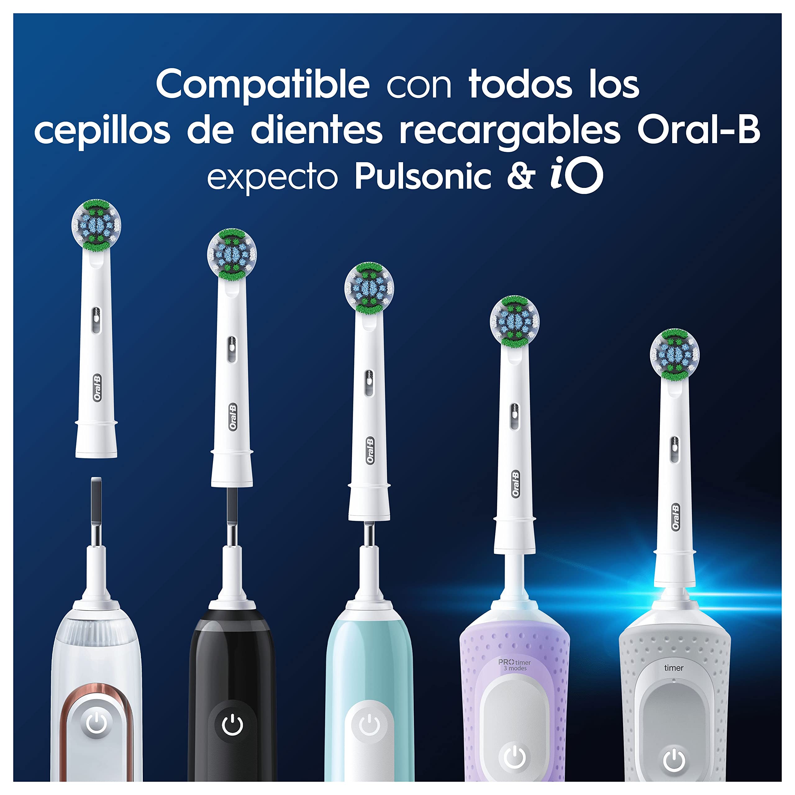 Oral-B Pro Precision Clean Recambios para Cepillo de Dientes Eléctrico, Pack de 8 Cabezales, Blanco - Originales