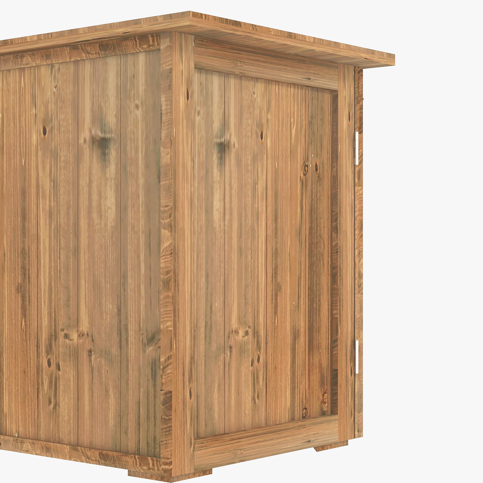 Outsunny Gartenschuppen Holz Geräteschrank Doppeltür 77x55x72 cm Braun
