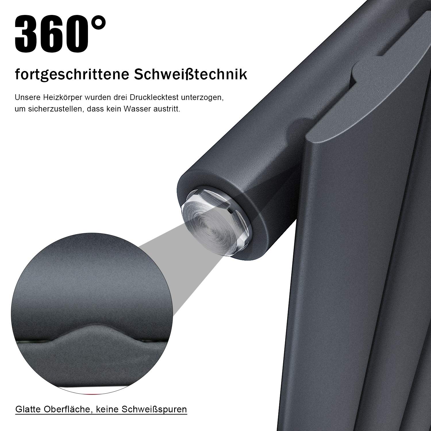 ELEGANTE Termoarredo Design Flat 1600 x 462 mm con Termostato Multiblocco Cromato, Radiatore Piatto Singolo Strato Verticale Attacco Centrale