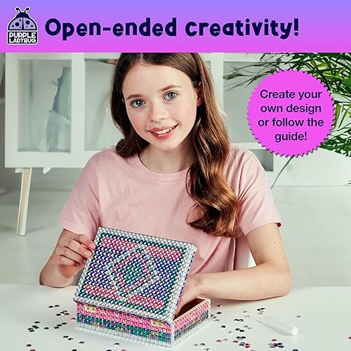 Miniatura 6 de PURPLE LADYBUG Joyero artesanal para niñas de 8-12, 6-8 años, regalos del día de San Valentín para niños y regalo de cumpleaños para niñas de 7, 8,