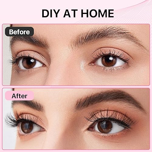 Miniatura 5 de Pestañas en racimo Wispy, 72 unidades, individuales, extensiones de pestañas en racimo de visón, pestañas postizas de banda súper fina (diamante,