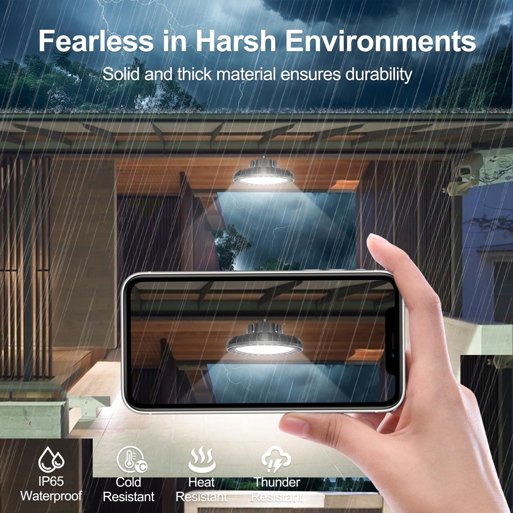 9 Pack 480V UFO LED High Bay Light 300W 240W 180W Adjustable High Bay Lights 150 LM W — view 6