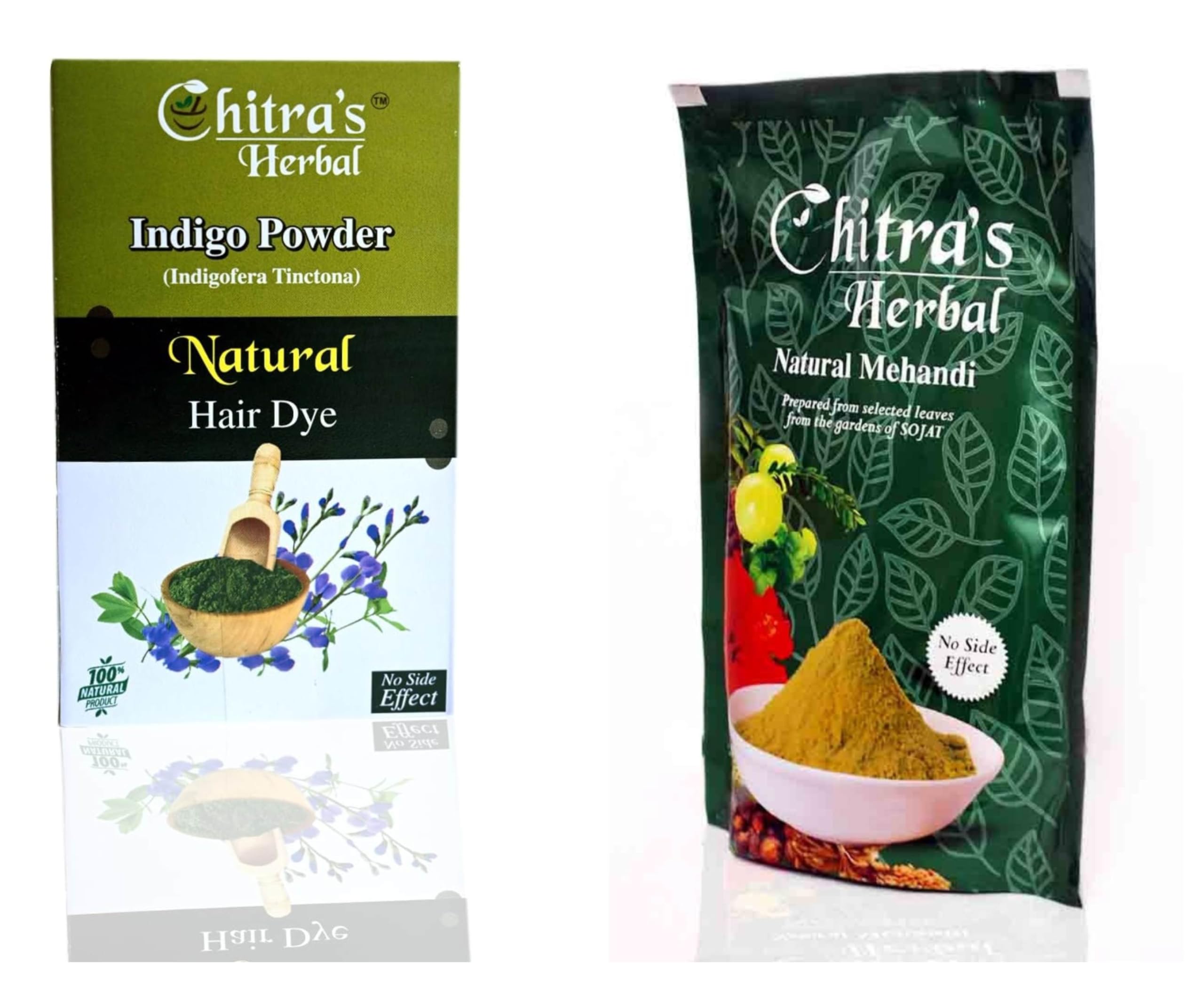 Chitra's Herbal Natural (100 Grams) Indigo Powder And (150 Grams) Mehndi Powder, 100% Pure and Natural Indigo Powder for Hair black, Henna-image-13