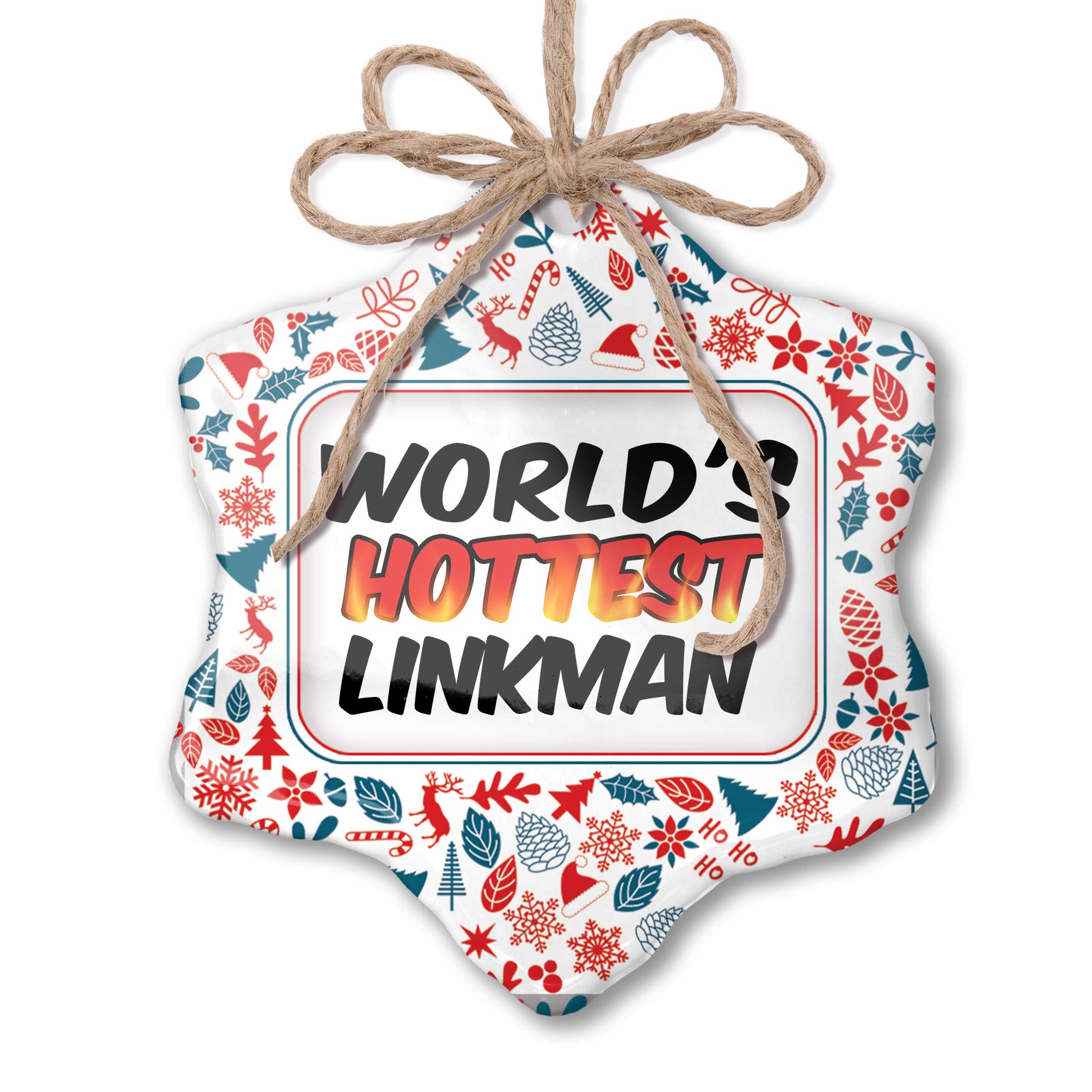 Christmas Ornament Worlds Hottest Linkman Red White Blue Xmas