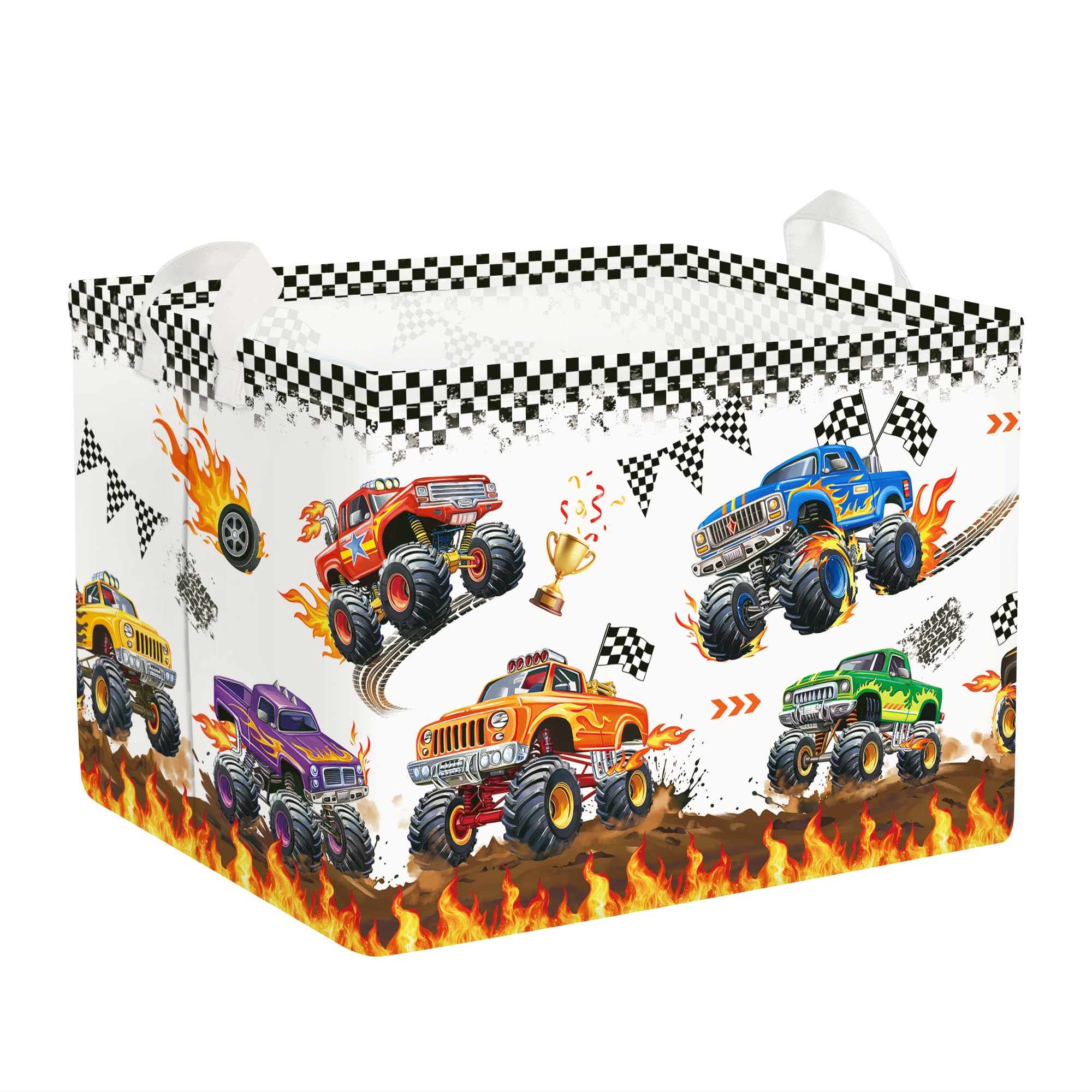 Clastyle 36L Kids Laundry Basket Car Clothes Toys Storage Box