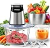 Procesador de Alimentos Eléctrico con Molinillo de Carne y Picador de Verduras - 3 Tazones (8 Tazas + 8 Tazas + 3 Tazas) con Potente Motor de Cobre - Incluye 3 Juegos de Cuchillas de Doble Nivel para Frutas/Carne/Nueces 1
