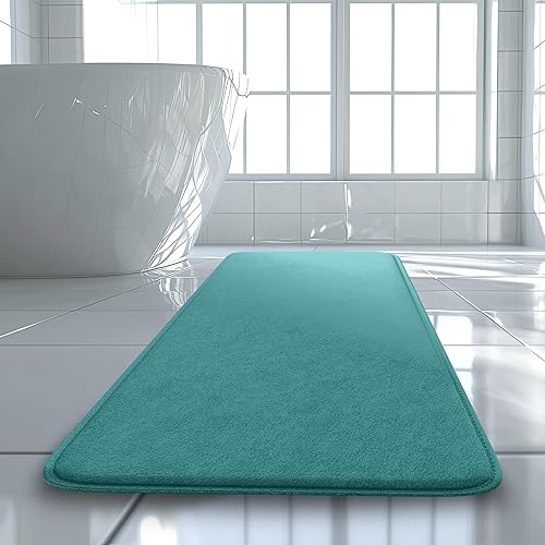 Miniatura 9 de Alfombra de baño de lujo – 1 pieza de tapete de baño con espuma viscoelástica, antideslizante y ultrasuave, altamente absorbente, fácil de limpiar -