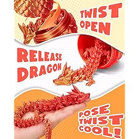 TBOLINE 12 3D Printed Dragon Egg, Christmas Stocking Stuffers for Kids Boys, Cool 3D Printer Articulated Crystal Dragon Toy for Boys Kid Teen, Animals Fidget Toy Dinosaur Eggs for 5-7 4-6 8-12