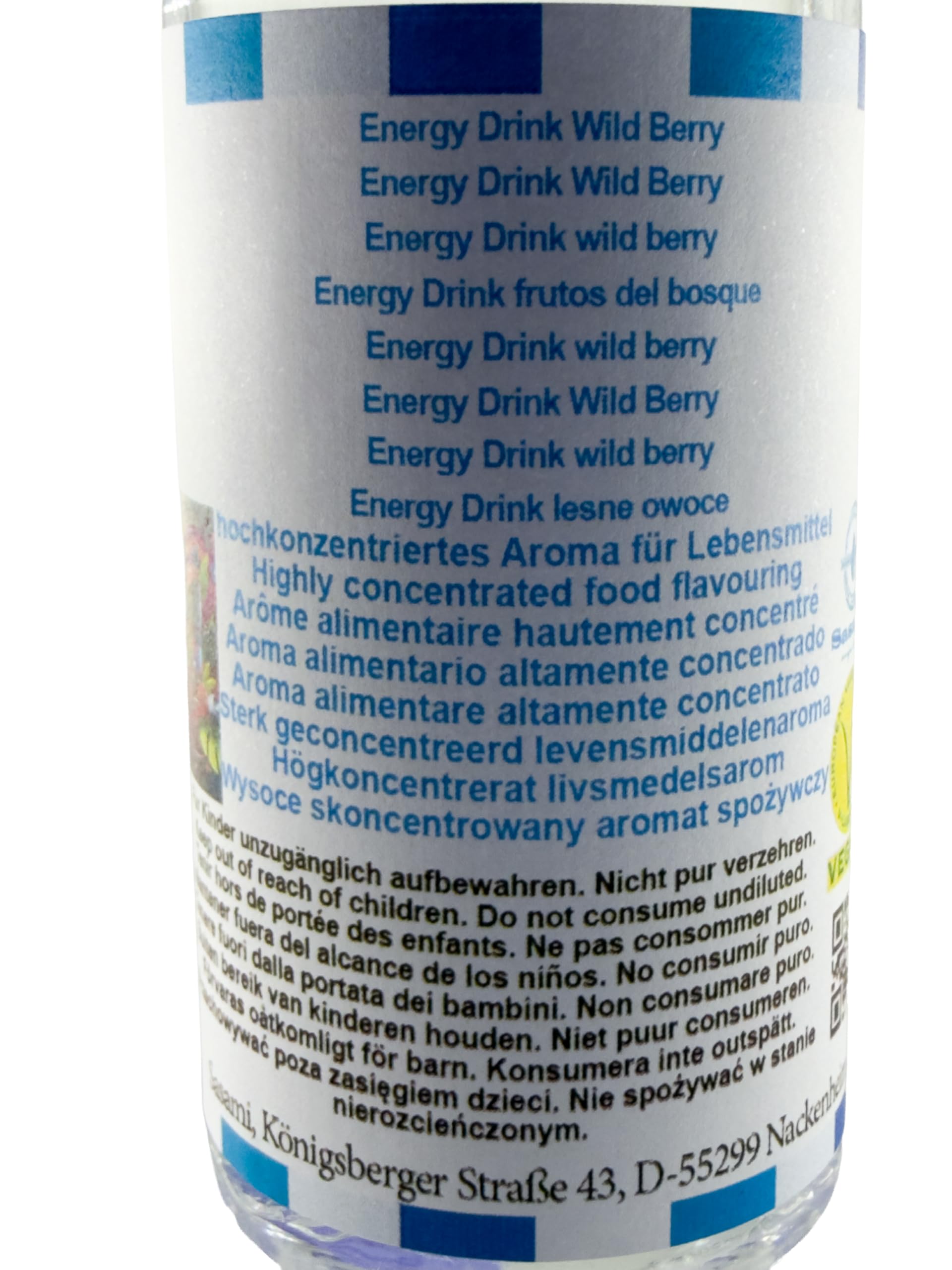 Energy Drink leśne owoce aromat koncentrat – Wegański – Sasami – 100ml