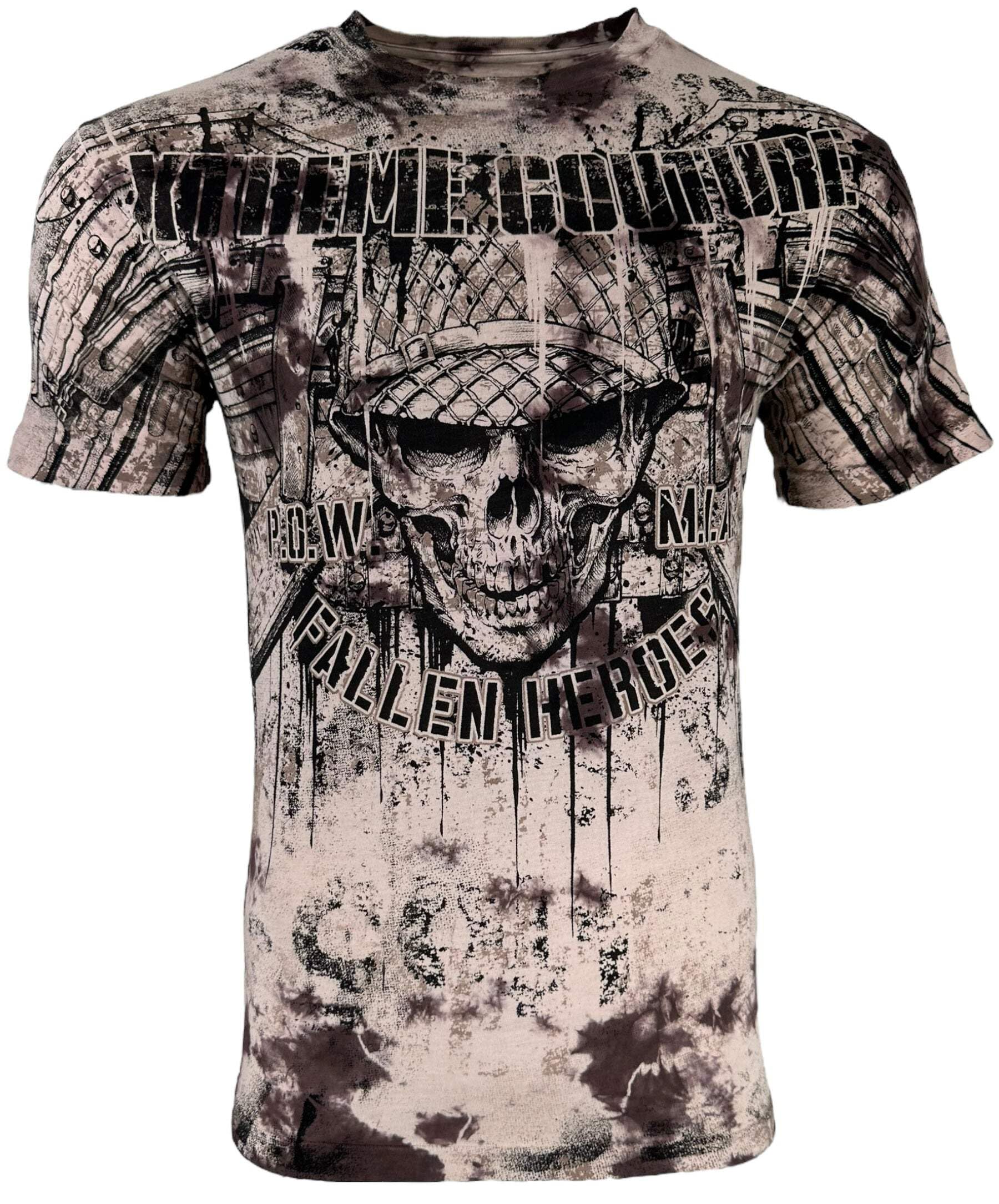 Xtreme Couture by Affliction Men's T-Shirt Fallen Horses, Sand, Large