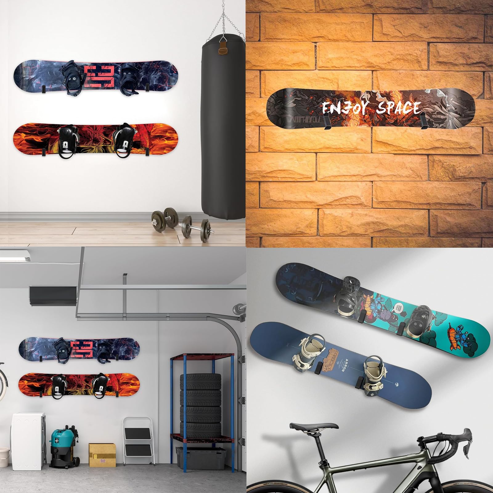 Soporte Skate Pared Porta Tablas Surf Universal Monopatín Longboard Snowboard Multifuncional