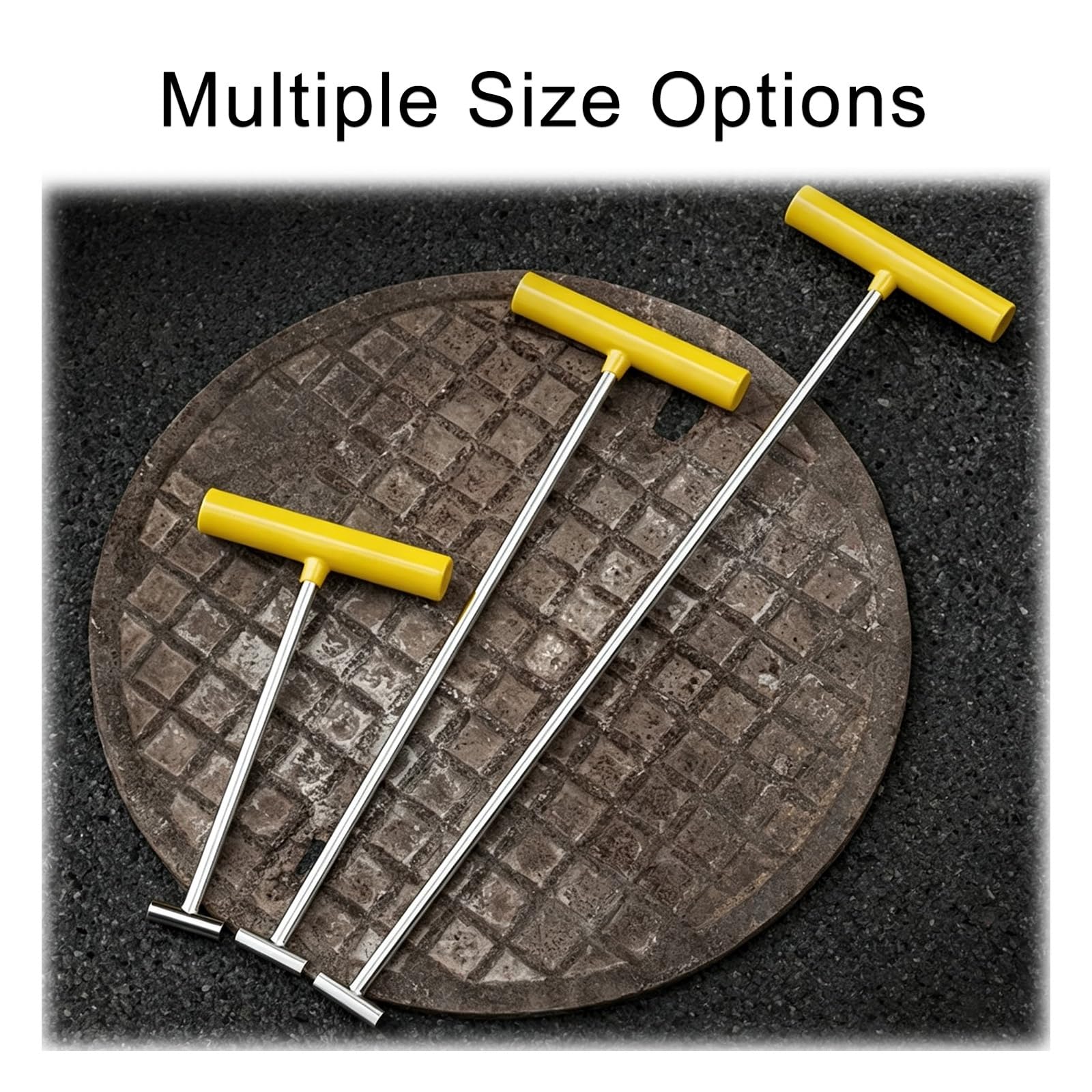 Gancho con Mango en T con Agarre de Goma de 12 mm (1/2 pulg.) | Removedor ergonómico de rejilla de drenaje con agarre en T, herramienta de palanca con extremo en T(4 pcs)