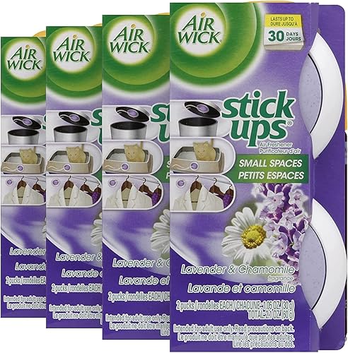 Air Wick Stick Ups Ambientador, lavanda y manzanilla, 2 unidades (paquete de 4)