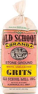 Old School Stone Ground White Corn Grits Non-GMO (30 Ounce Bag)