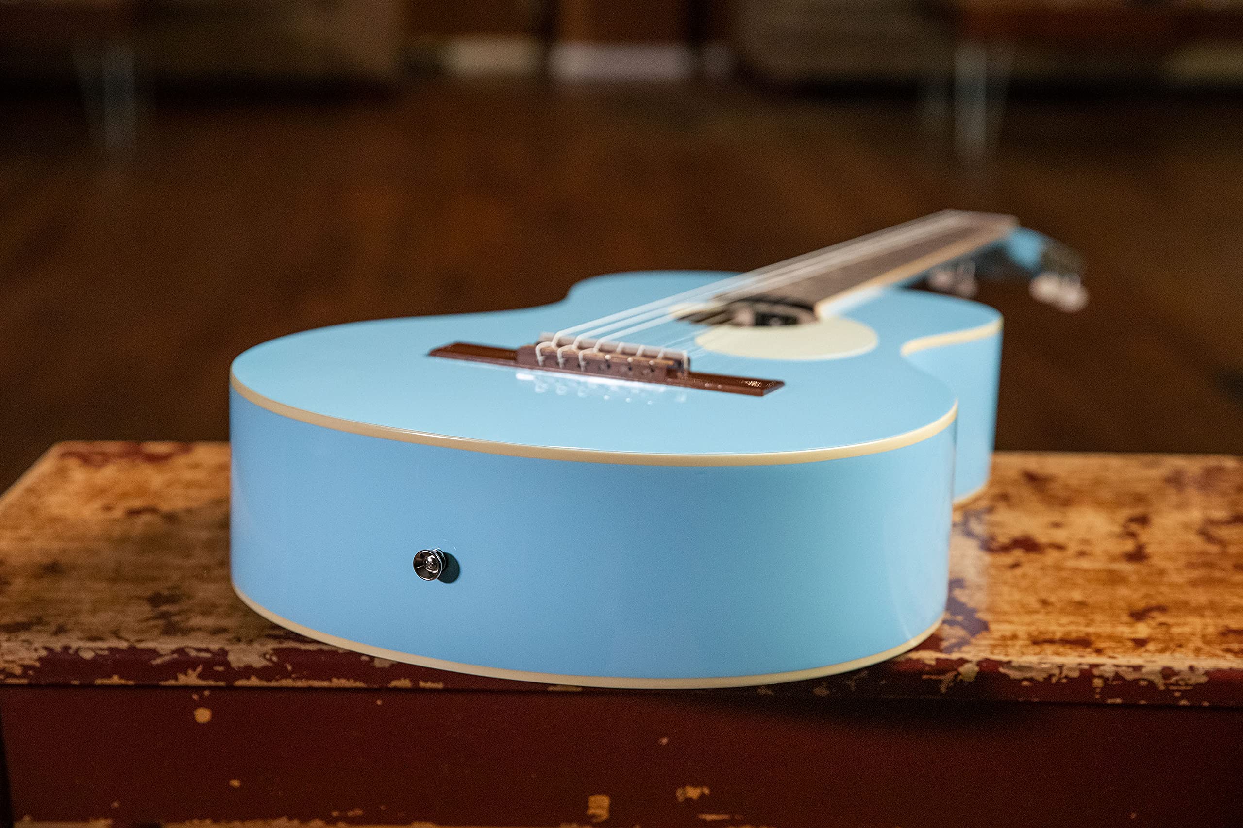 Ortega Guitars Chitarra Full Size - Gaucho Series - Corpo parlor - include Gigbag - Legno di Agathis / blue (RGA-SKY)