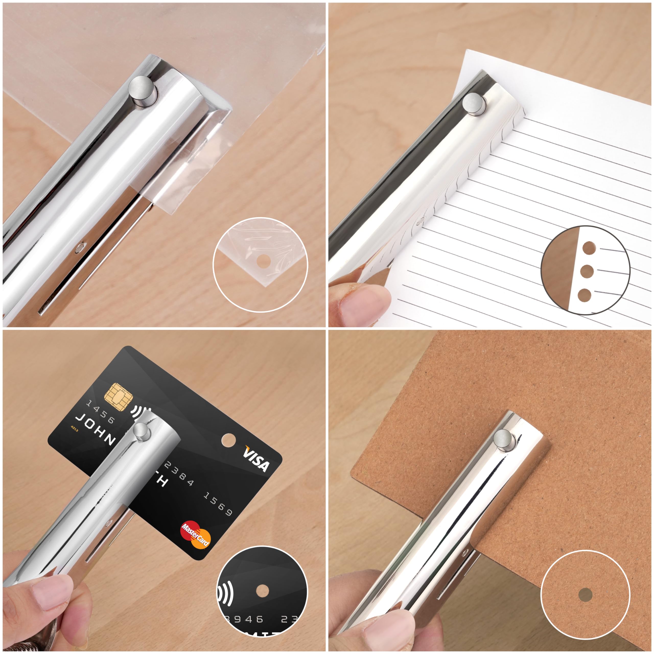 36-tlg. Einzellochstanzer-Set Aus Metall – Silber, Für Papier, Leder, Karten, Bis 5 Blatt