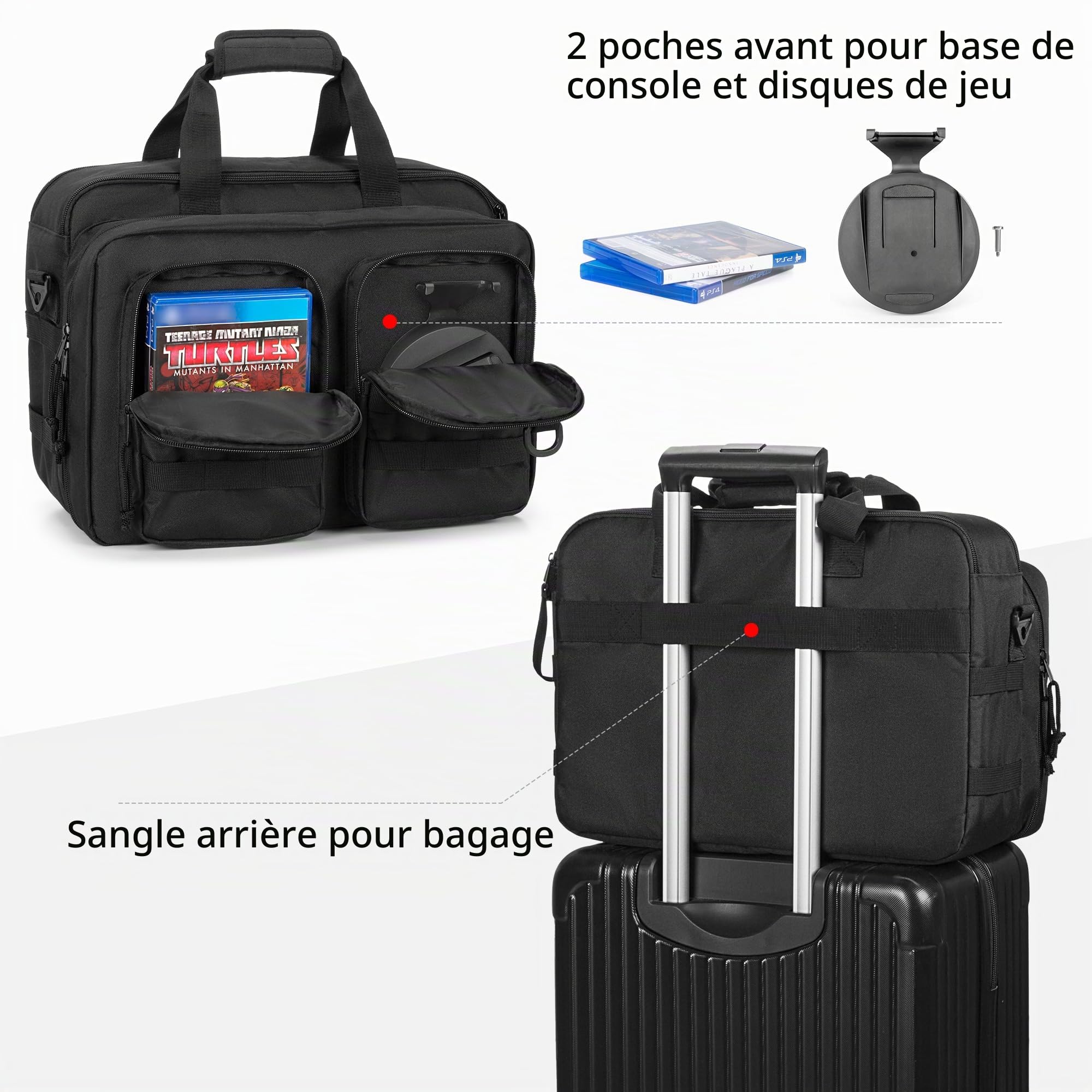 PGmoon Sac de Transport Compatible avec Console PS5/PS5 Slim/PS5 Pro