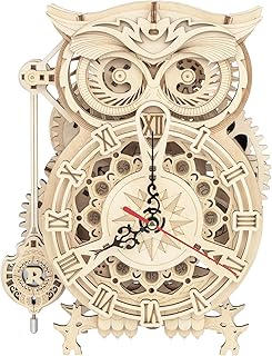 ROKR 3D Wooden Puzzle Owl Clock Kit Model Kits to Build for Adults