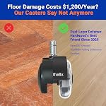 2.5" Office Chair Wheels Set of 5 - Desk Chair Caster Wheels, Smooth & Quiet, Universal Fit for Most Office/Desk/Gaming Chairs, Safe on Hardwood Floors & Carpets