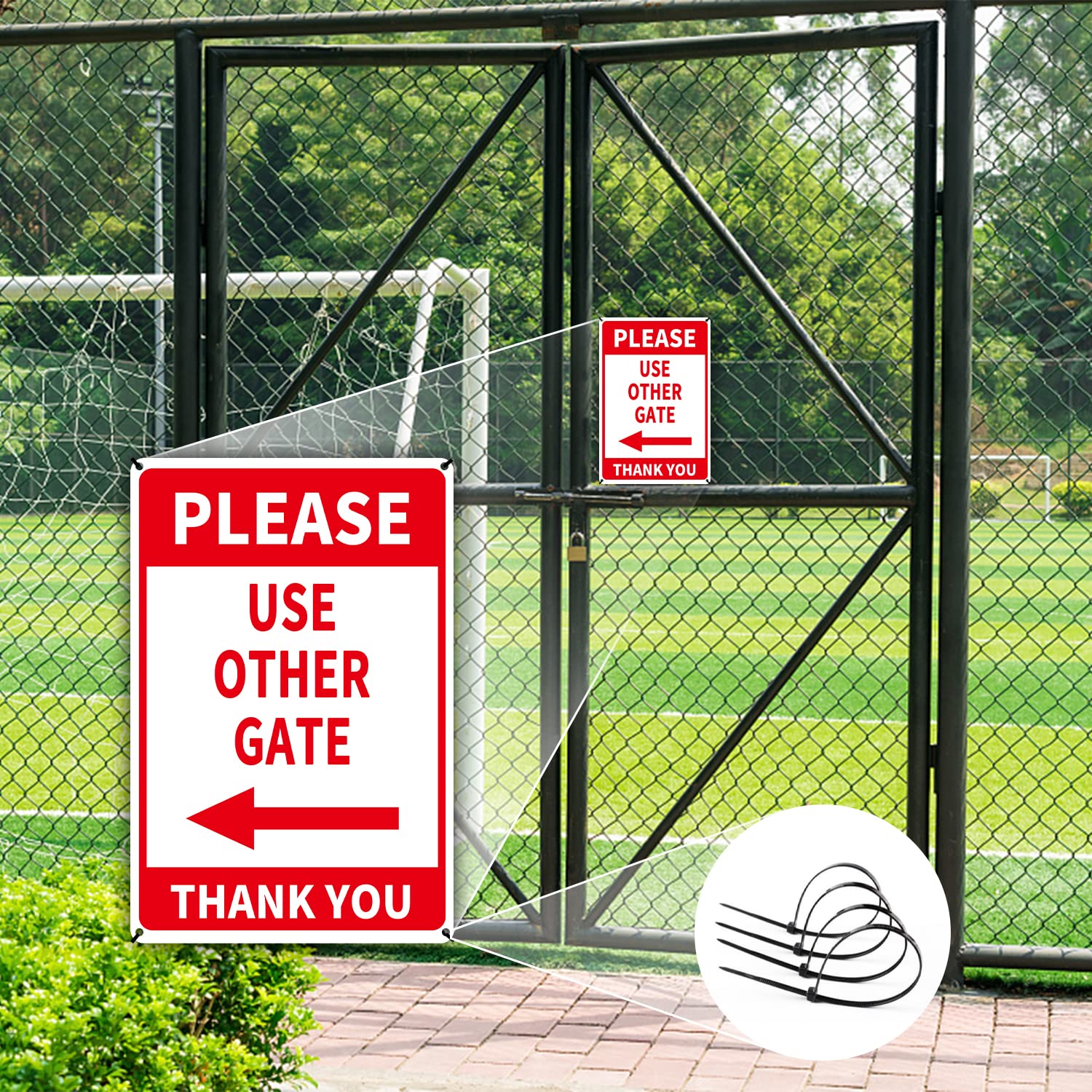 Please Use Other Gate Sign Aluminum 12x8 Inch Left Arrow Metal Waterproof for Entrance Outdoor Business Office 2 Pack - Image 3