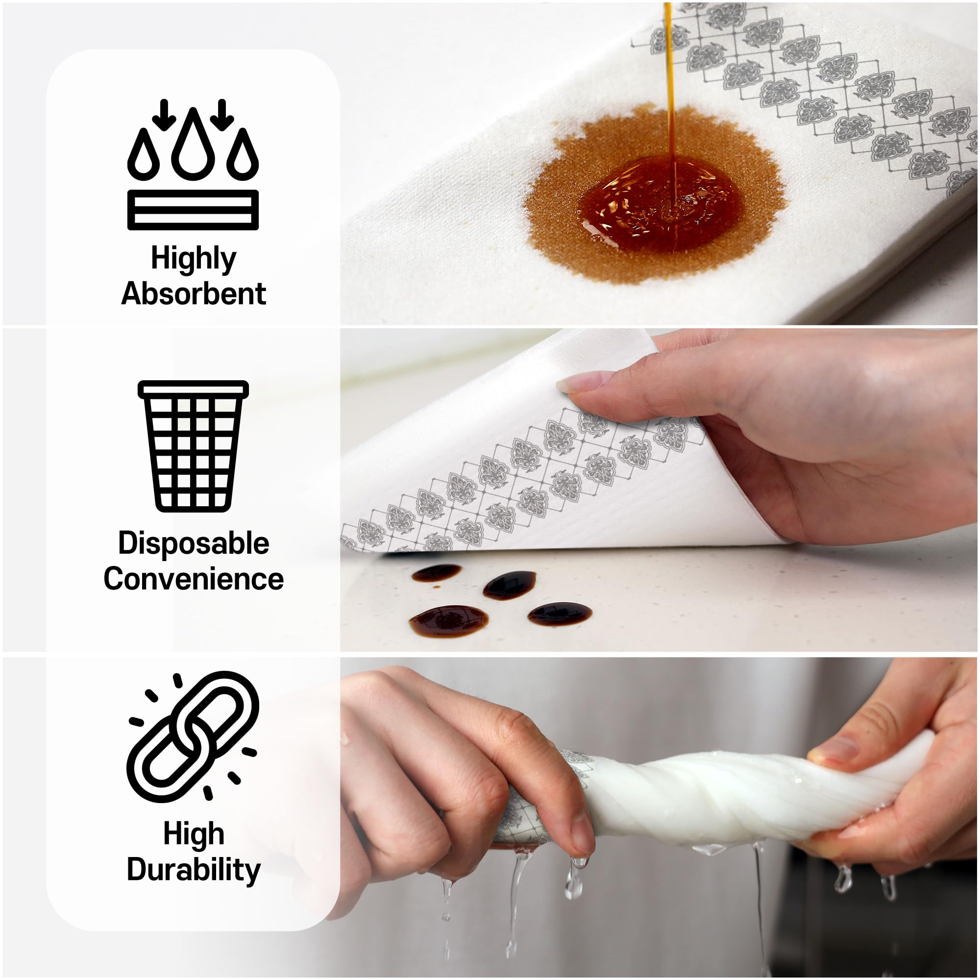 Paquete de 200 servilletas desechables de baño, toallas de invitados con tacto de lino, servilletas de papel suaves y absorbentes para cocina, 12 x 17 pulgadas, baño, fiesta, boda