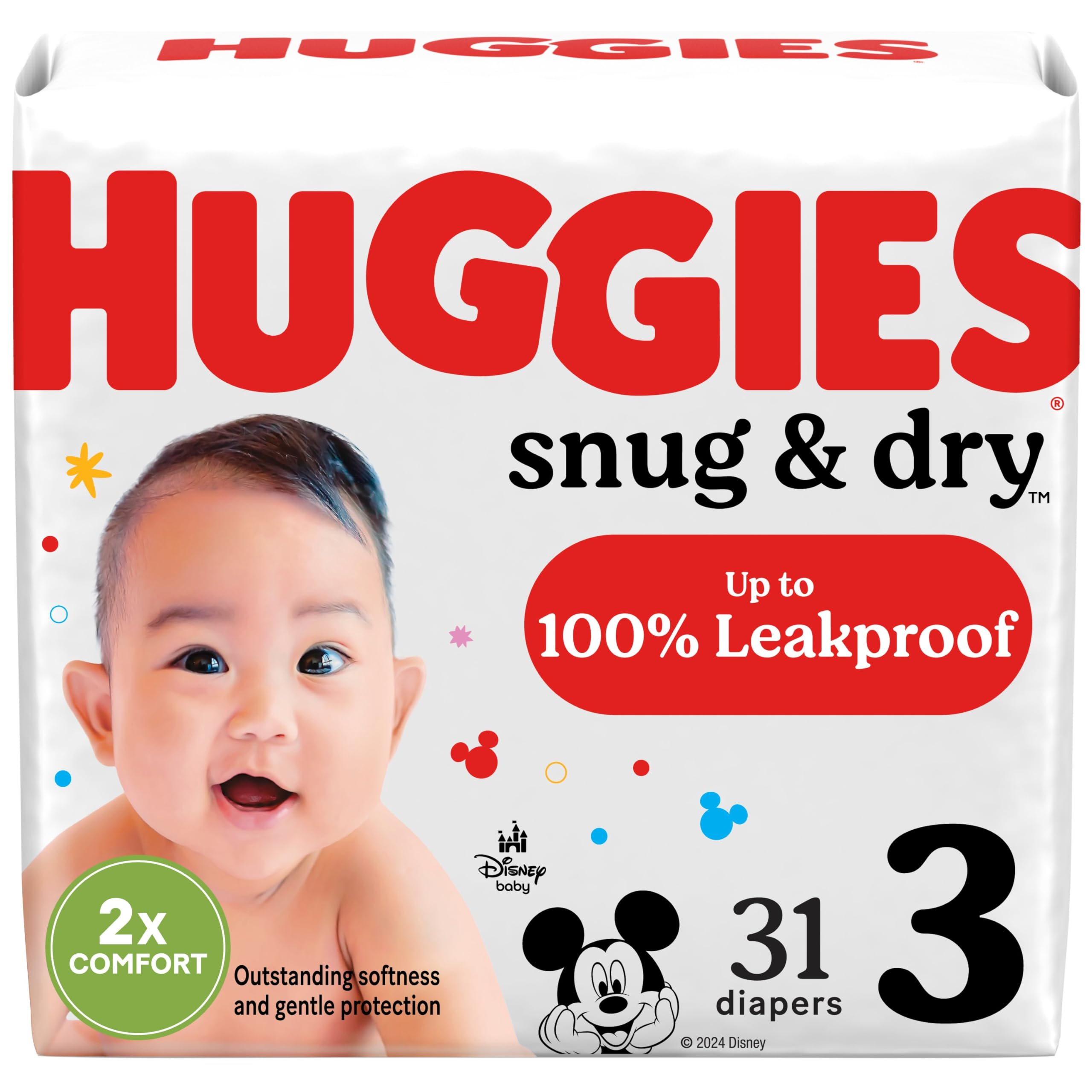 Huggies Snug & Dry Baby Diapers, Size 3 (16-28 lbs), 31 Ct