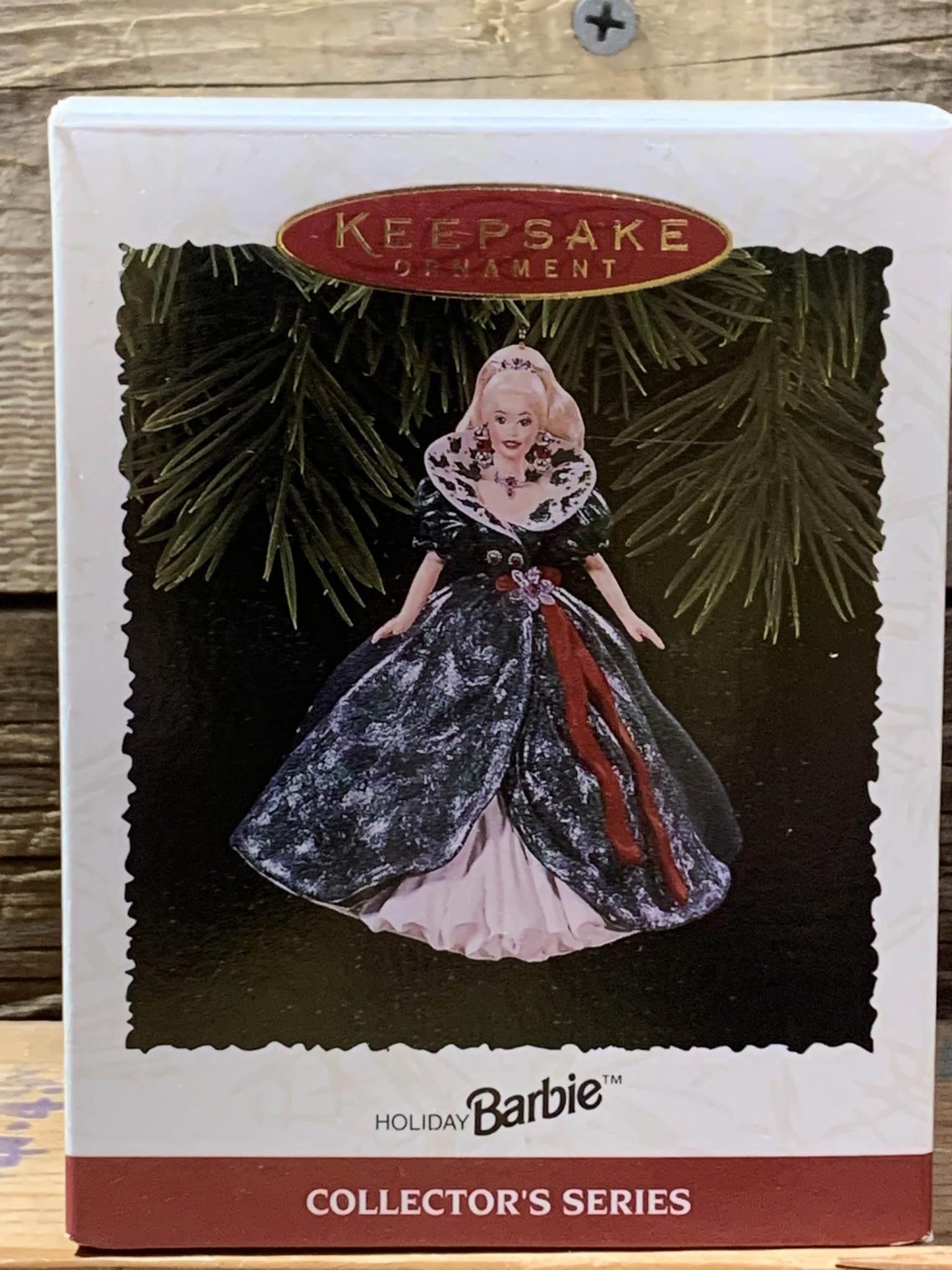 Keepsake Ornament, Holiday Barbie, Collector's Series, Third in the Holiday Barbie Series. Handcrafted, Dated 1995